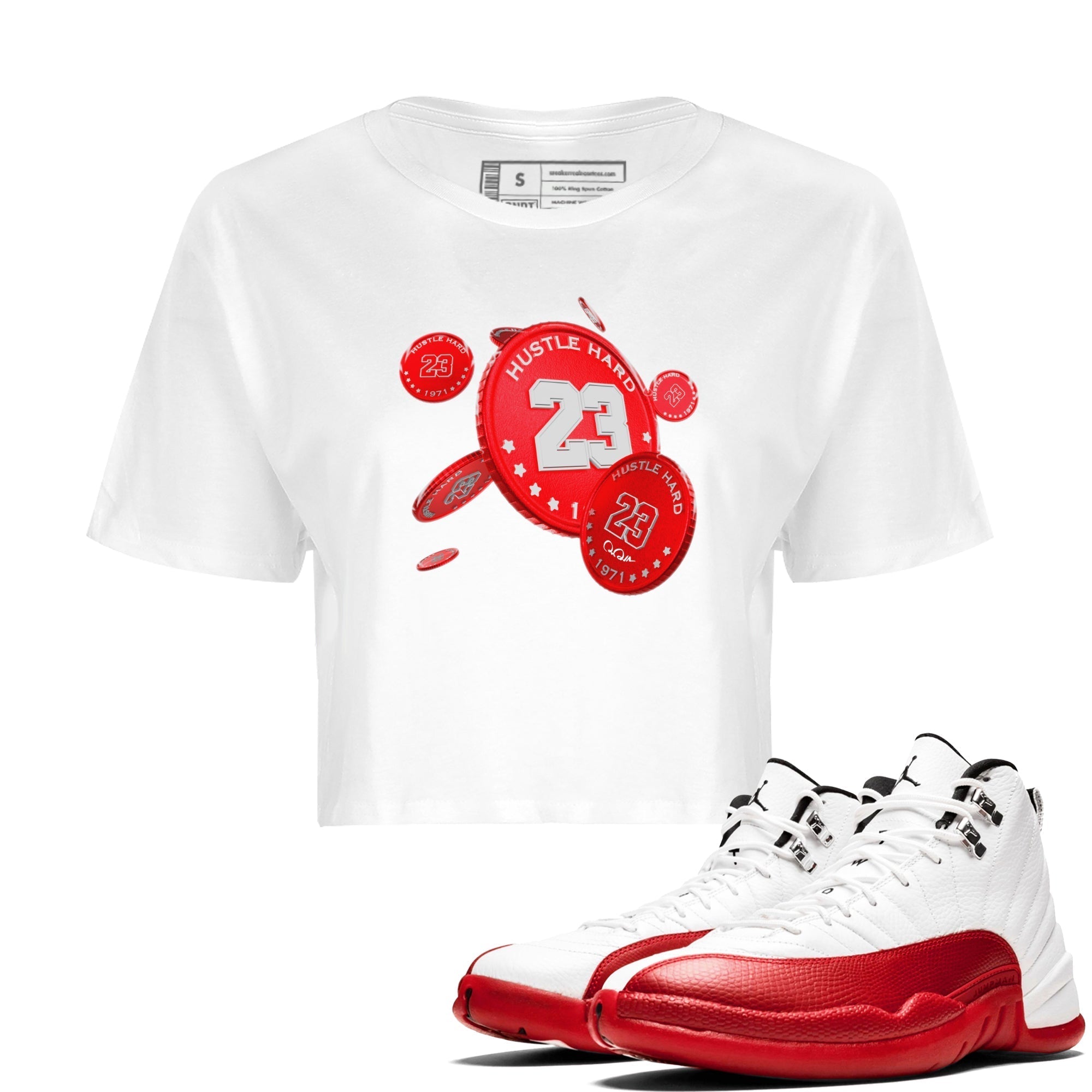 Coin Drop Women's Tops - Air Jordan 12 Cherry