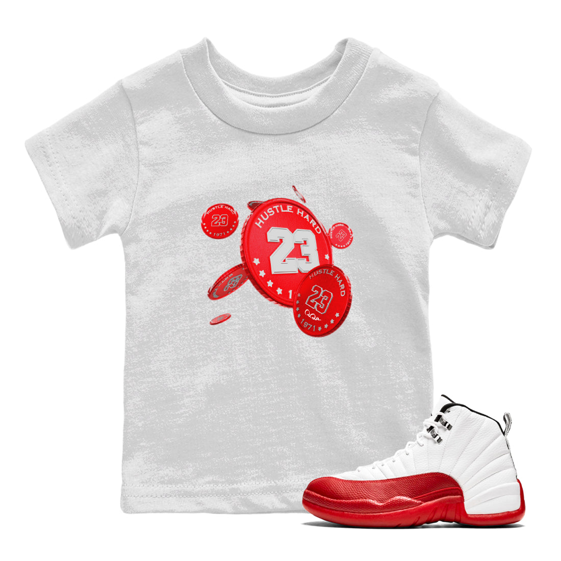Coin Drop Kids Tops - Air Jordan 12 Cherry
