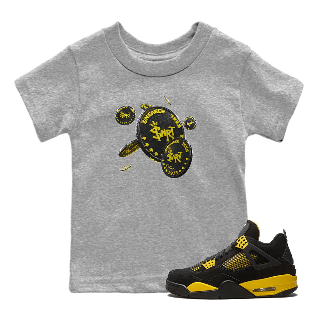 Coin Drop Kids Tops - Air Jordan 4 Thunder