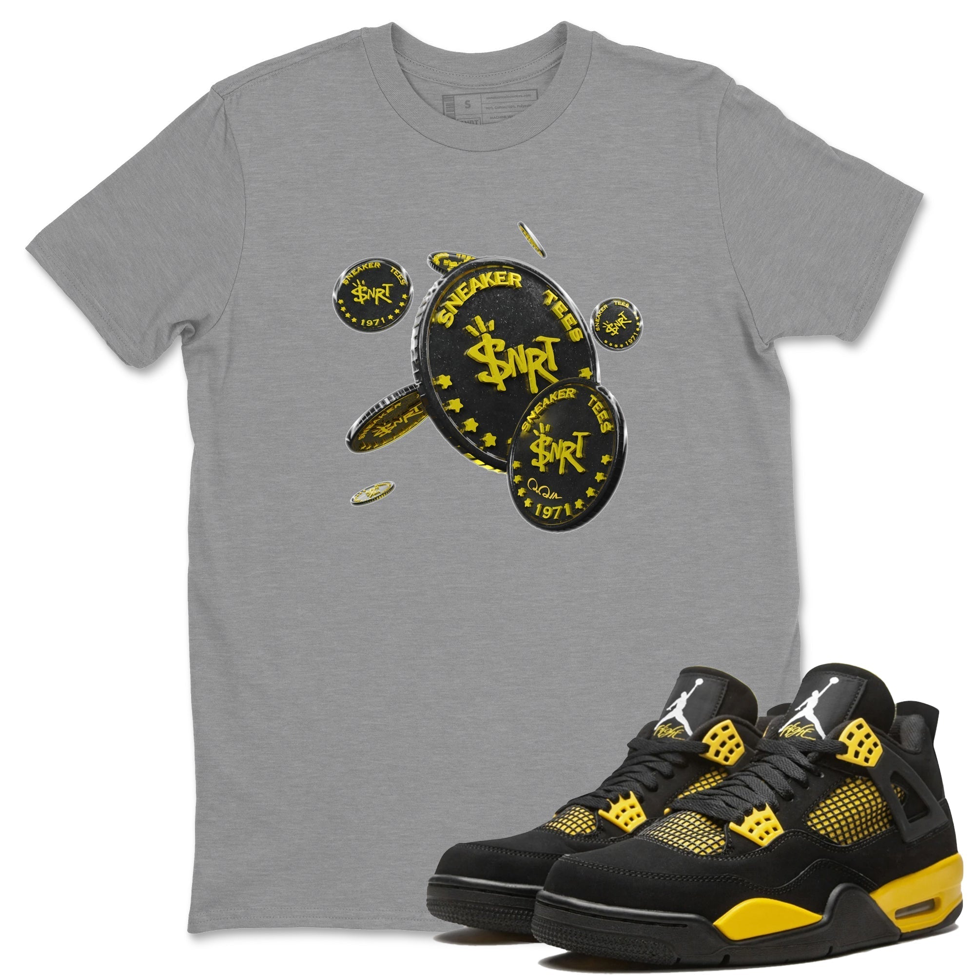 Coin Drop Unisex Tops - Air Jordan 4 Thunder