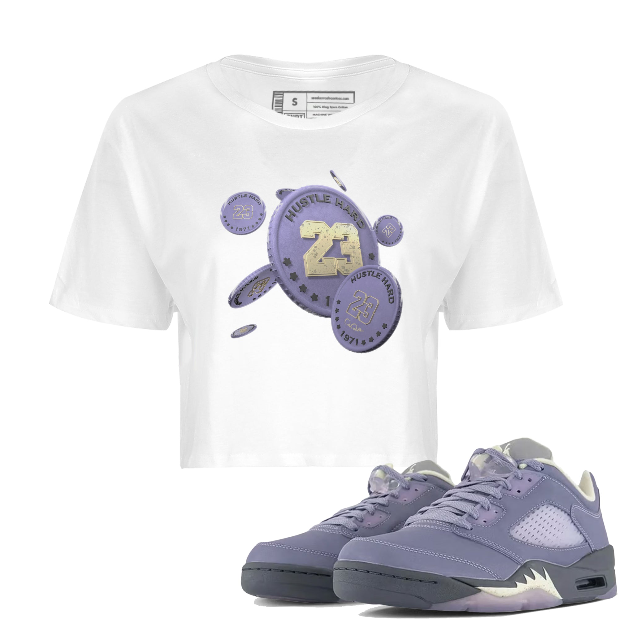 Coin Drop Women's Tops - Air Jordan 5 Indigo Haze