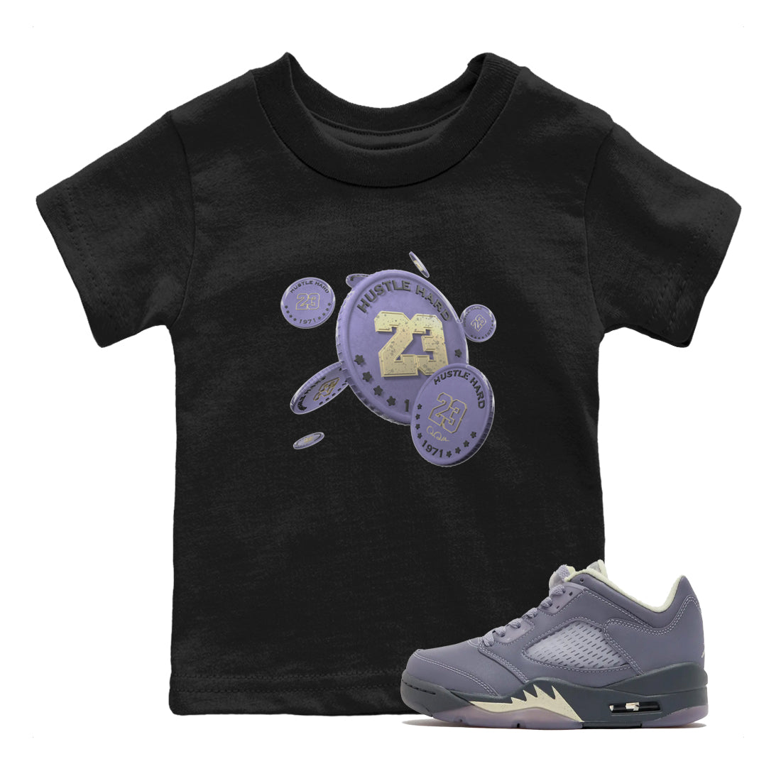 Coin Drop Kids Tops - Air Jordan 5 Indigo Haze