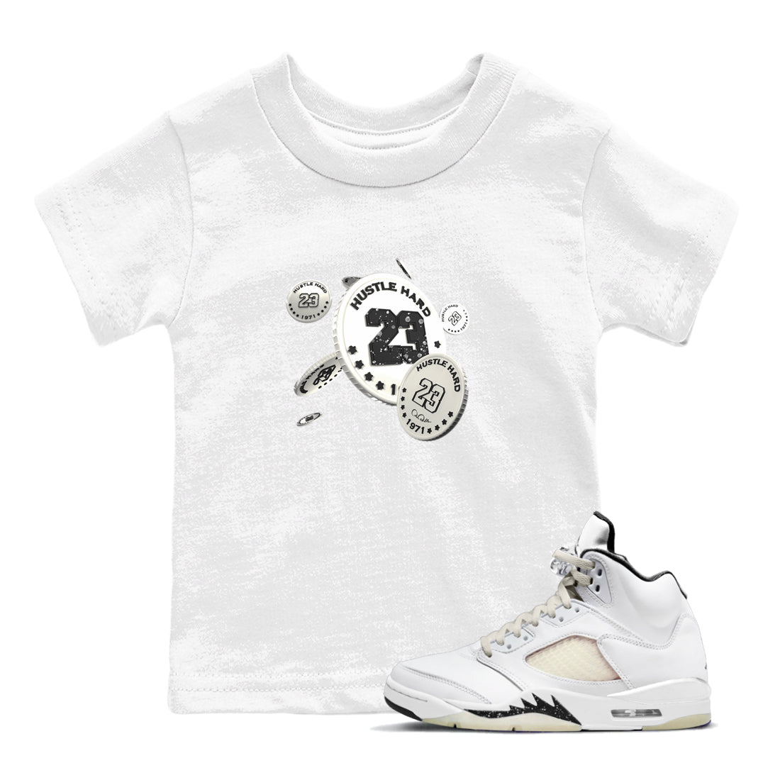 Coin Drop snkmatch Tees Kids - Air Jordan 5 Sail