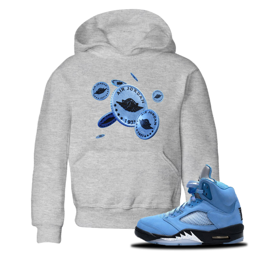 Coin Drop Kids Tops - Air Jordan 5 UNC