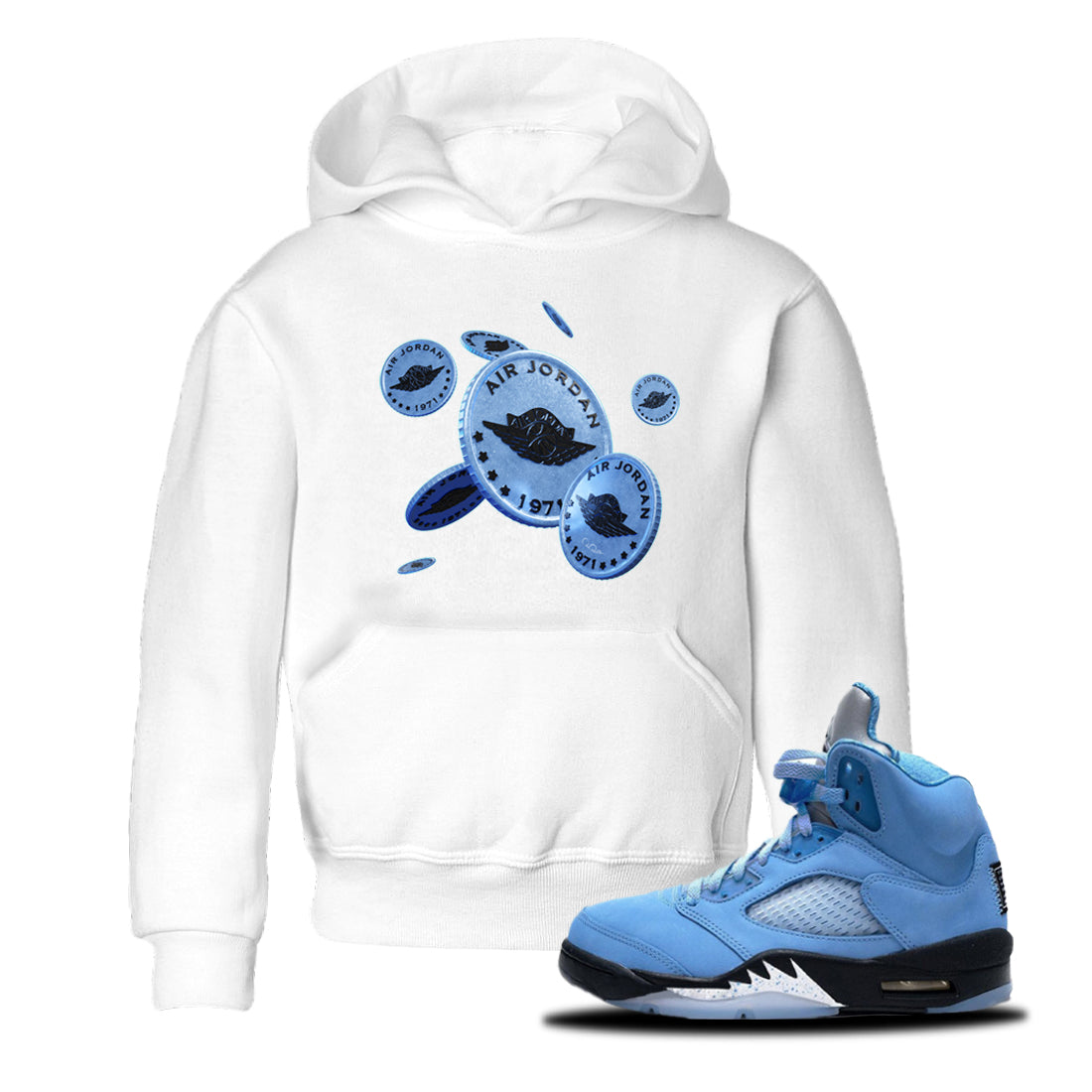 Coin Drop Kids Tops - Air Jordan 5 UNC