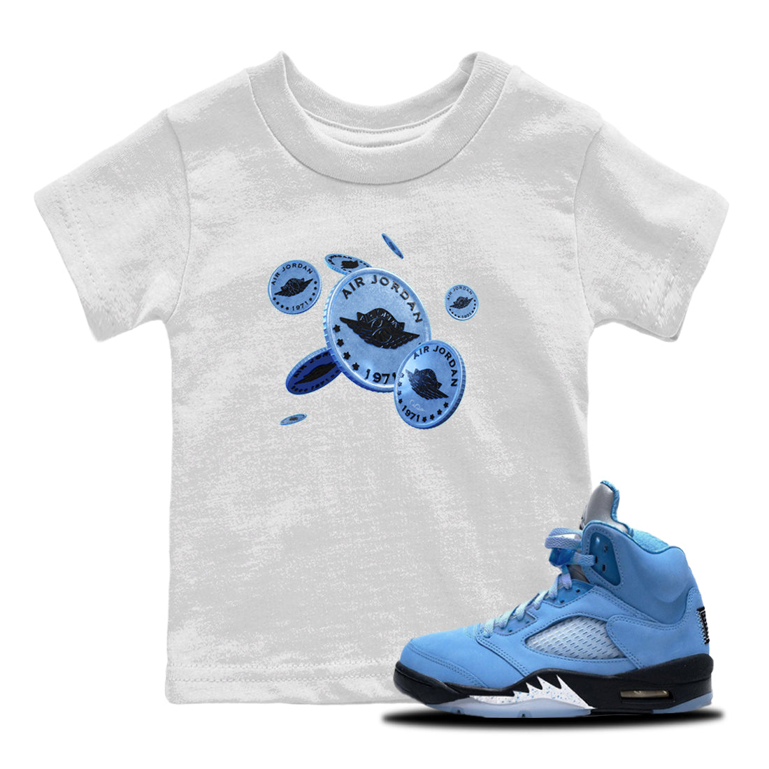 Coin Drop Kids Tops - Air Jordan 5 UNC