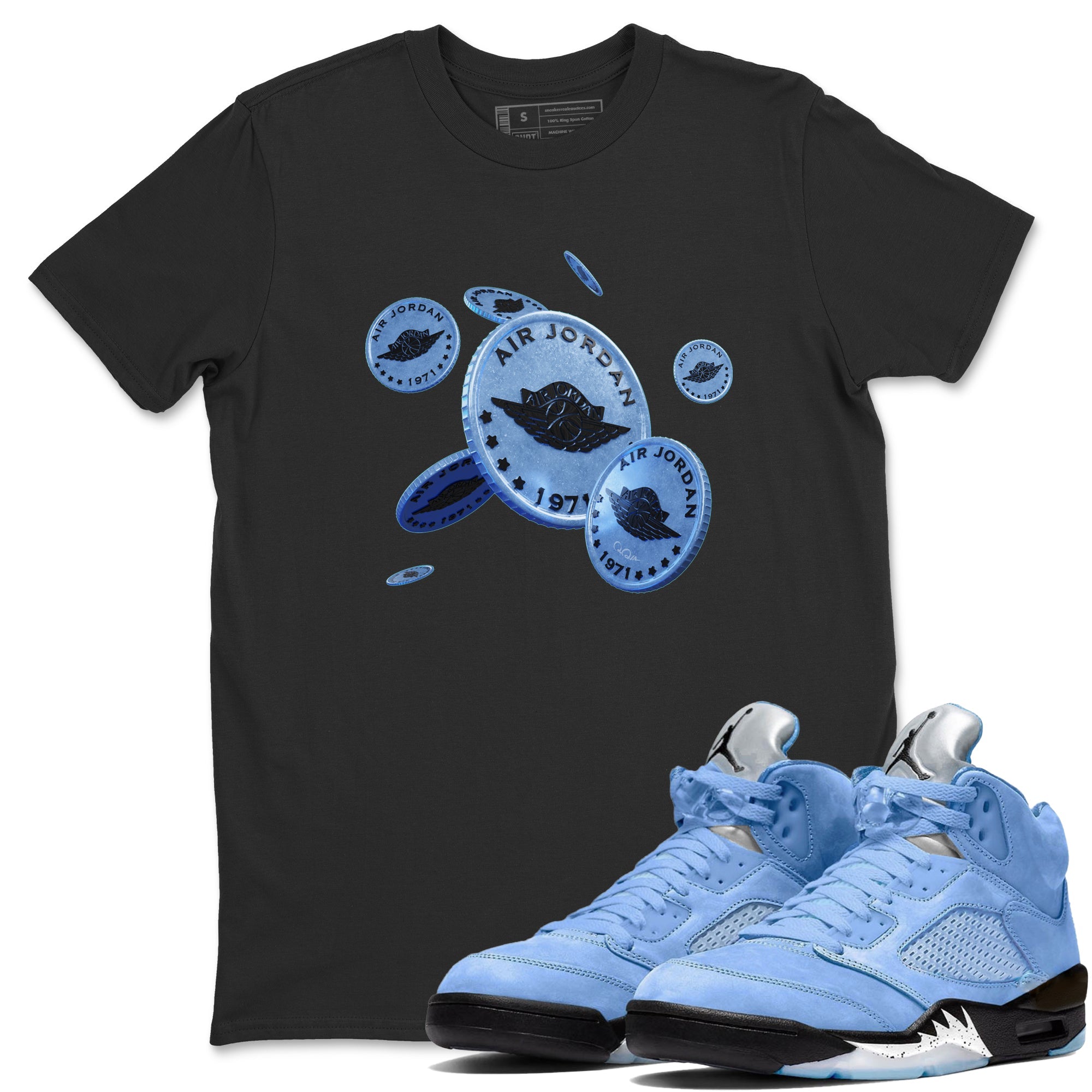 Coin Drop Unisex Tops - Air Jordan 5 UNC