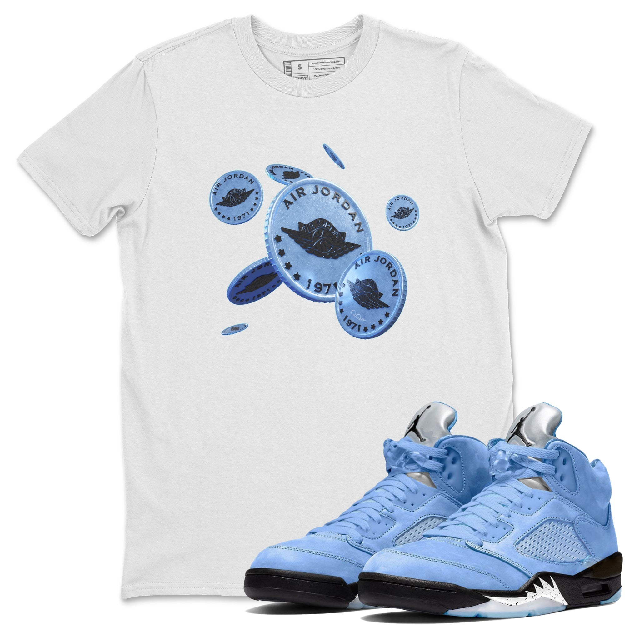 Coin Drop Unisex Tops - Air Jordan 5 UNC