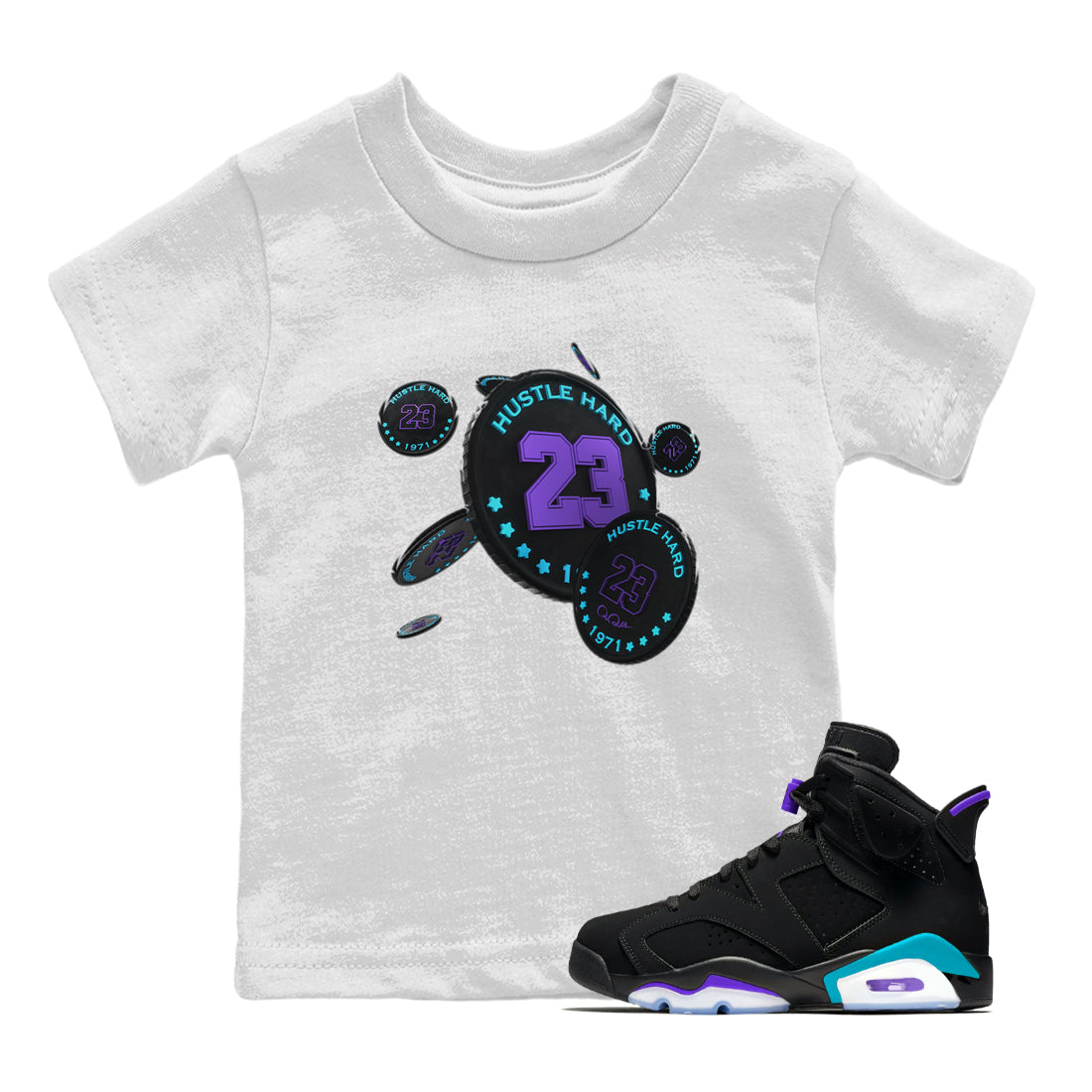Coin Drop Kids Tops - Air Jordan 6 Aqua
