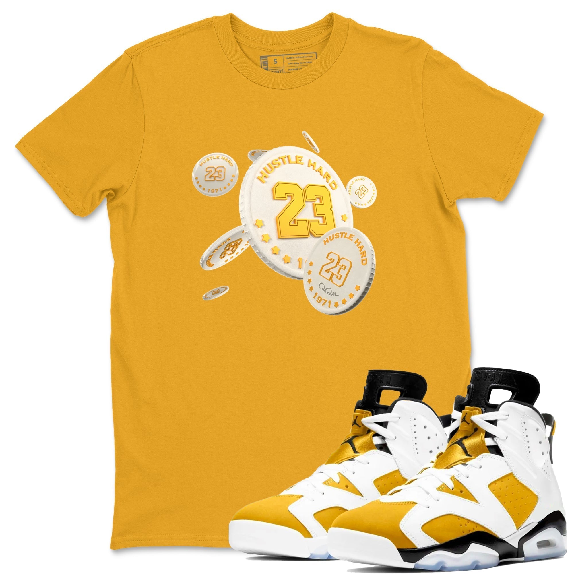 Coin Drop snkmatch Tee - Air Jordan 6 Yellow Ochre