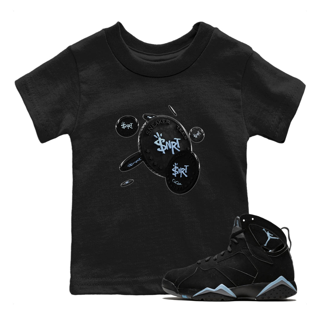 Coin Drop Kids Tops - Air Jordan 7 Chambray