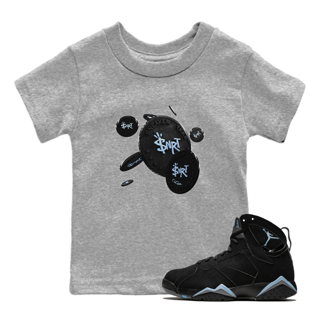 Coin Drop Kids Tops - Air Jordan 7 Chambray