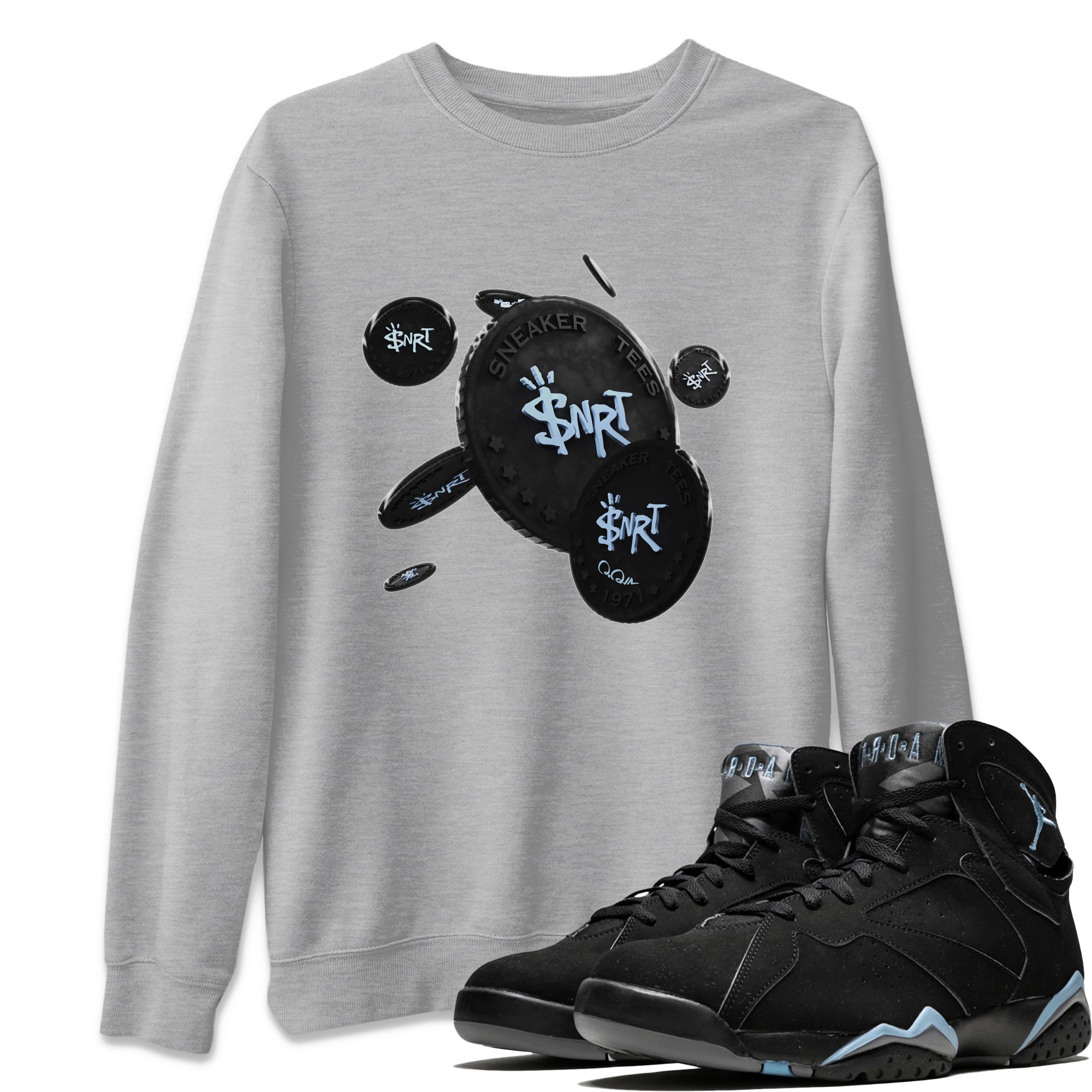 Coin Drop Unisex Tops - Air Jordan 7 Chambray