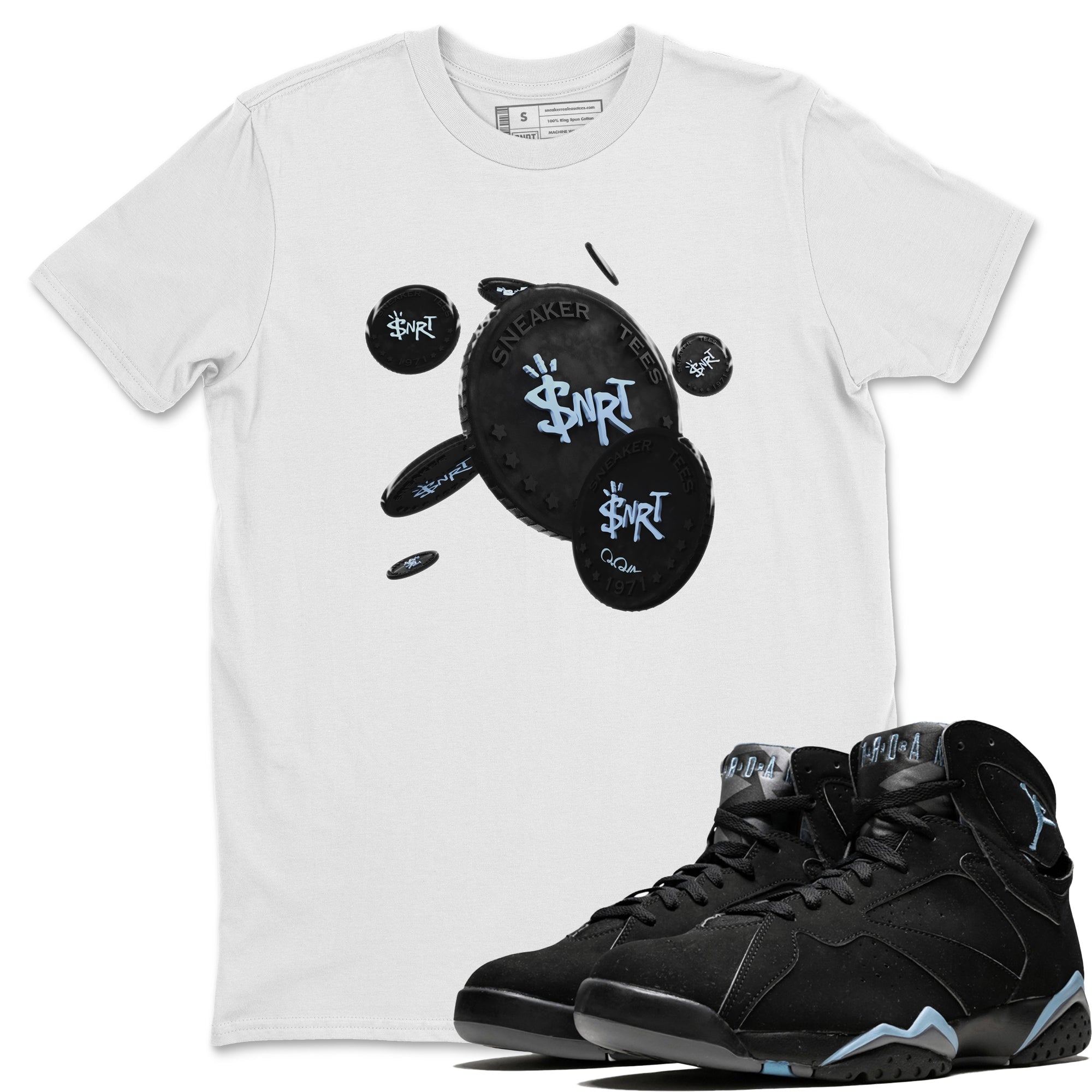 Coin Drop Unisex Tops - Air Jordan 7 Chambray