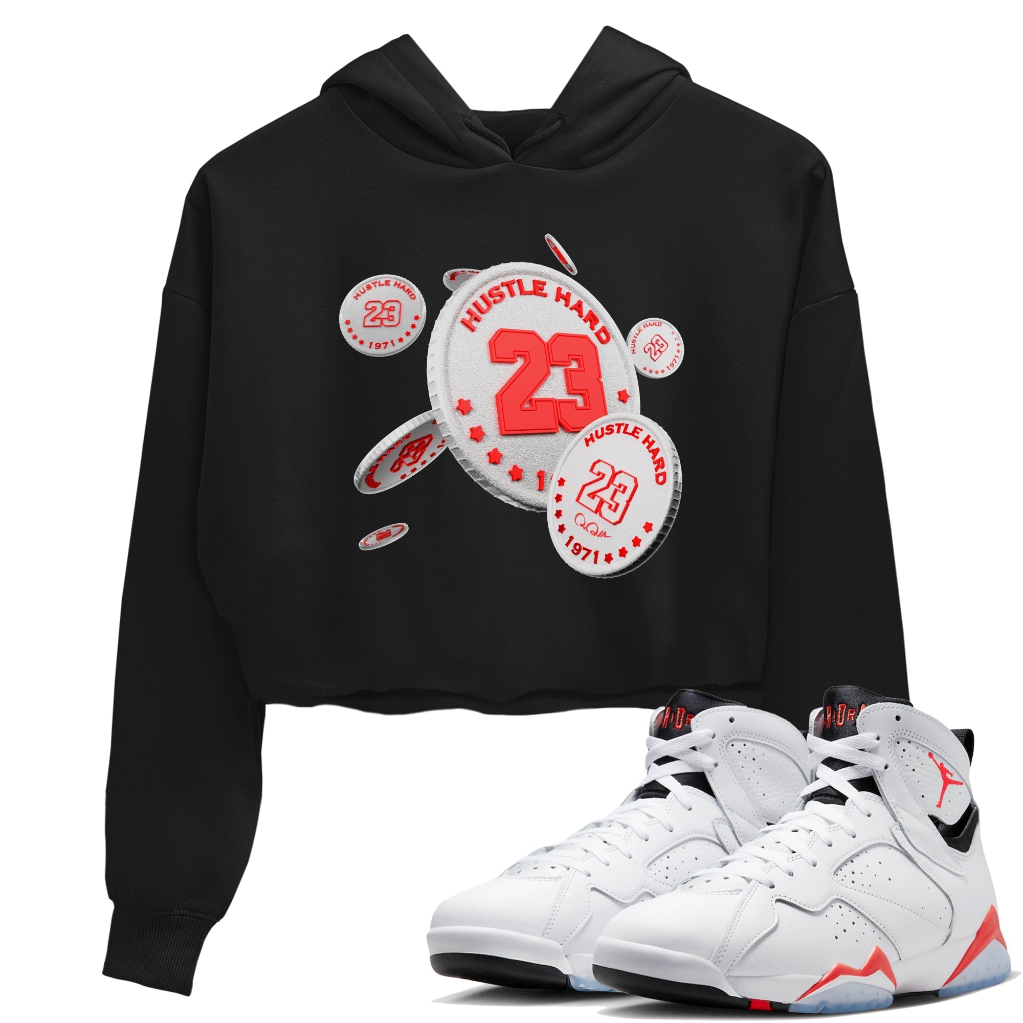 Coin Drop Women's Tops - Air Jordan 7 White Infrared