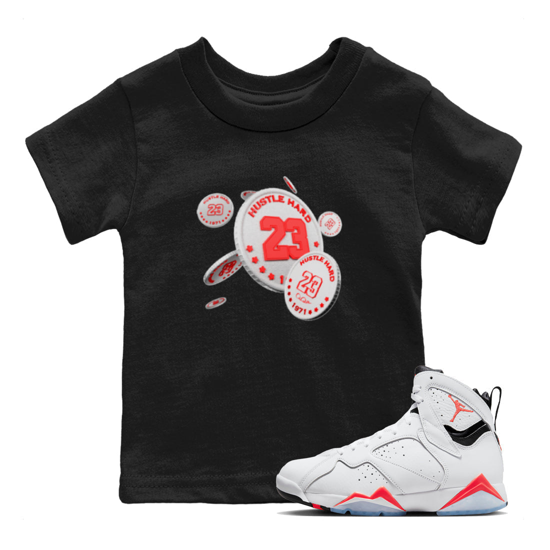 Coin Drop Kids Tops - Air Jordan 7 White Infrared