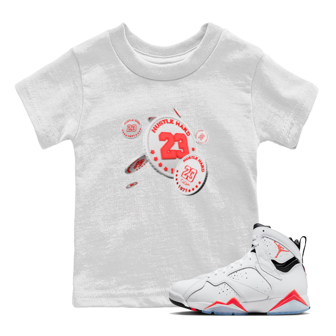 Coin Drop Kids Tops - Air Jordan 7 White Infrared