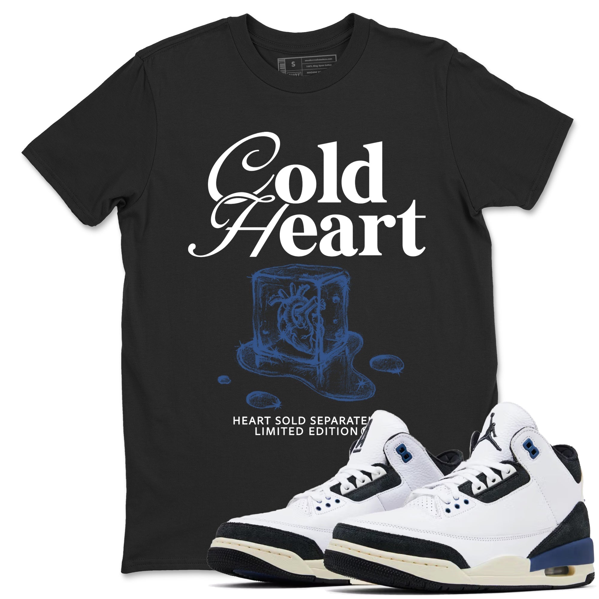 Cold Heart snkmatch Tees - Air Jordan 3 A Ma Maniere x Diffused Blue