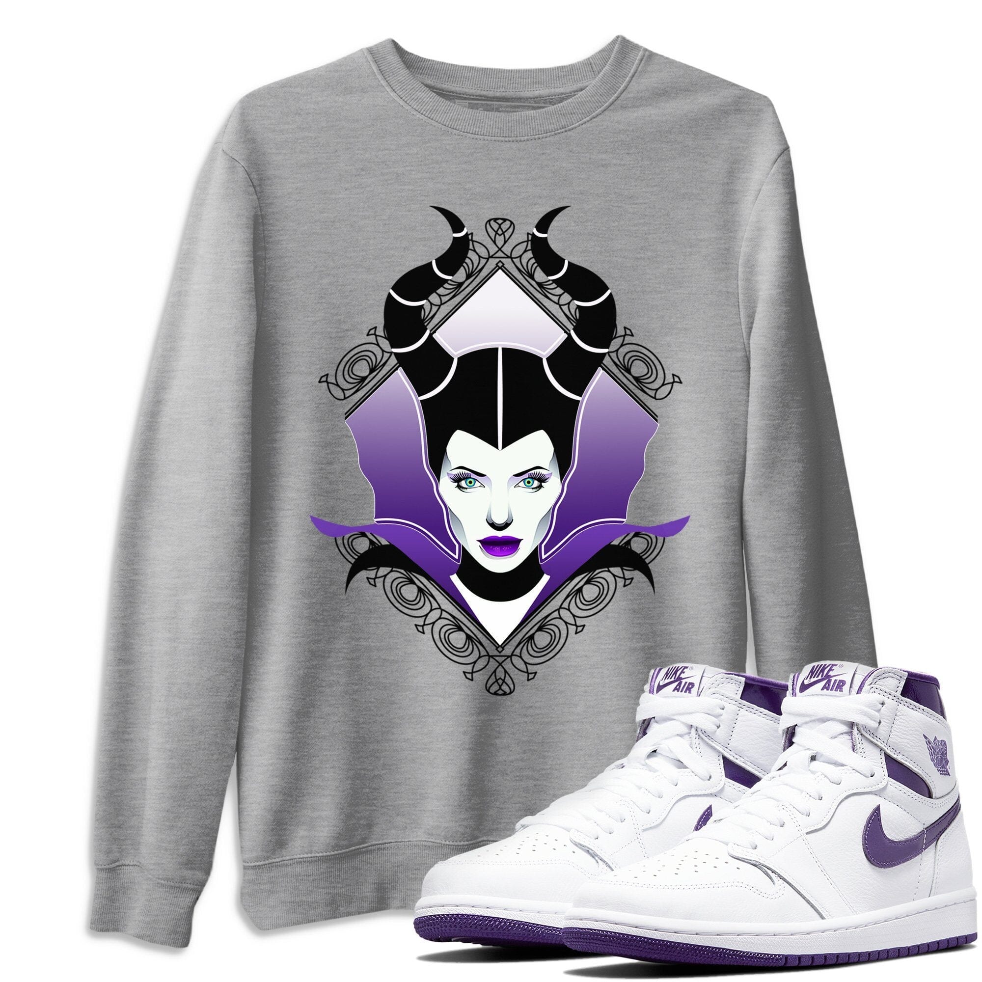 Court Purple Evil Unisex Tops - Air Jordan 1 WMNS Court Purple