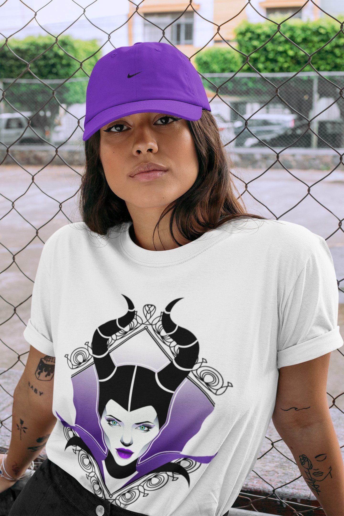 Court Purple Evil Unisex Tops - Air Jordan 1 WMNS Court Purple