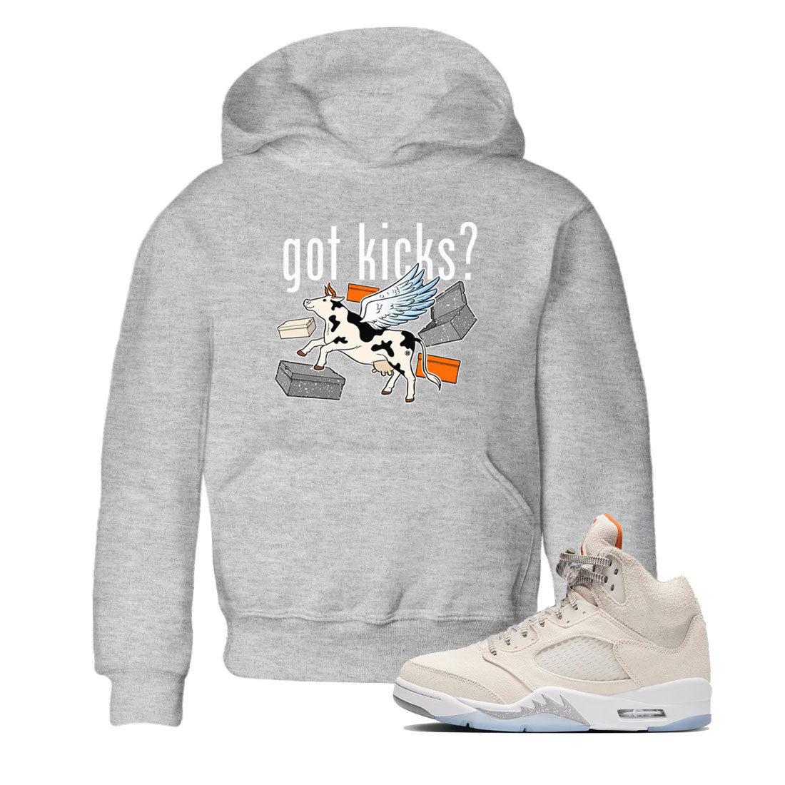 Cow Got Kicks snkmatch Tees Kids - Air Jordan 5 Craft