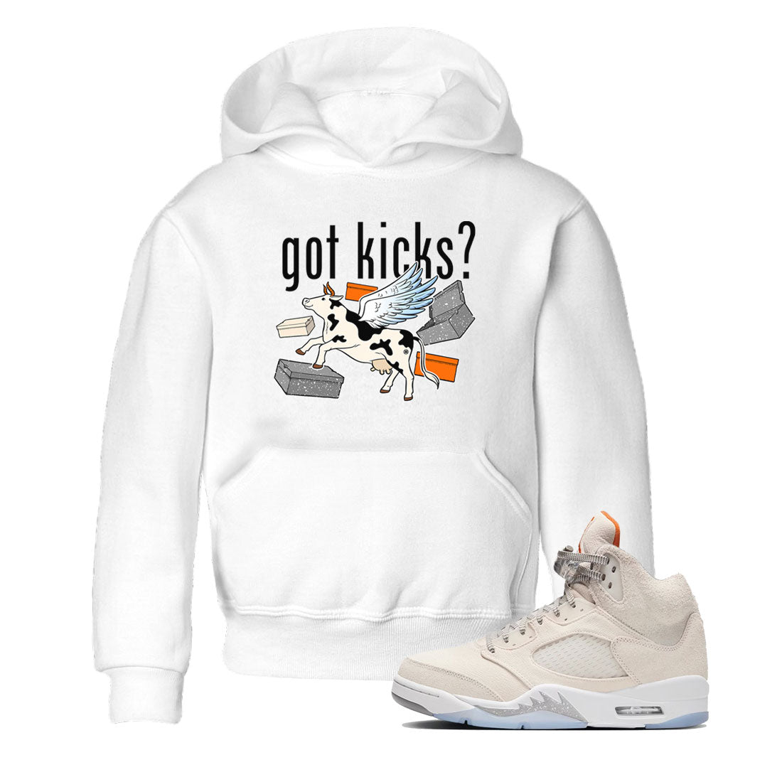 Cow Got Kicks snkmatch Tees Kids - Air Jordan 5 Craft
