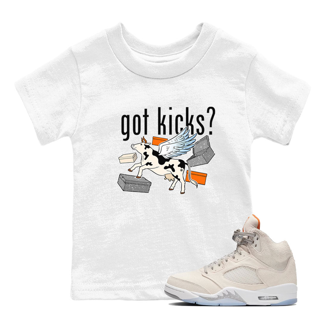 Cow Got Kicks snkmatch Tees Kids - Air Jordan 5 Craft