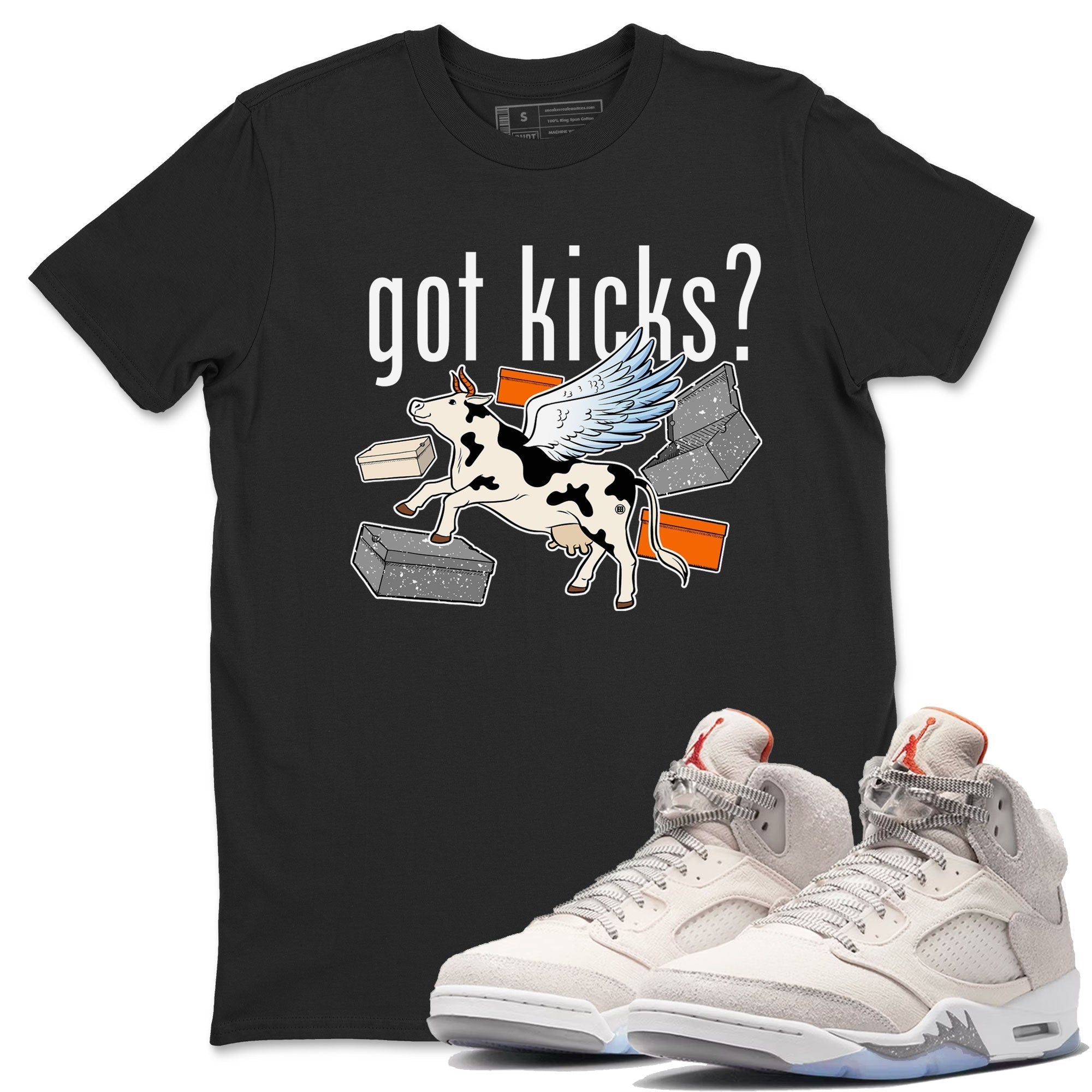 Cow Got Kicks snkmatch Tees - Air Jordan 5 Craft