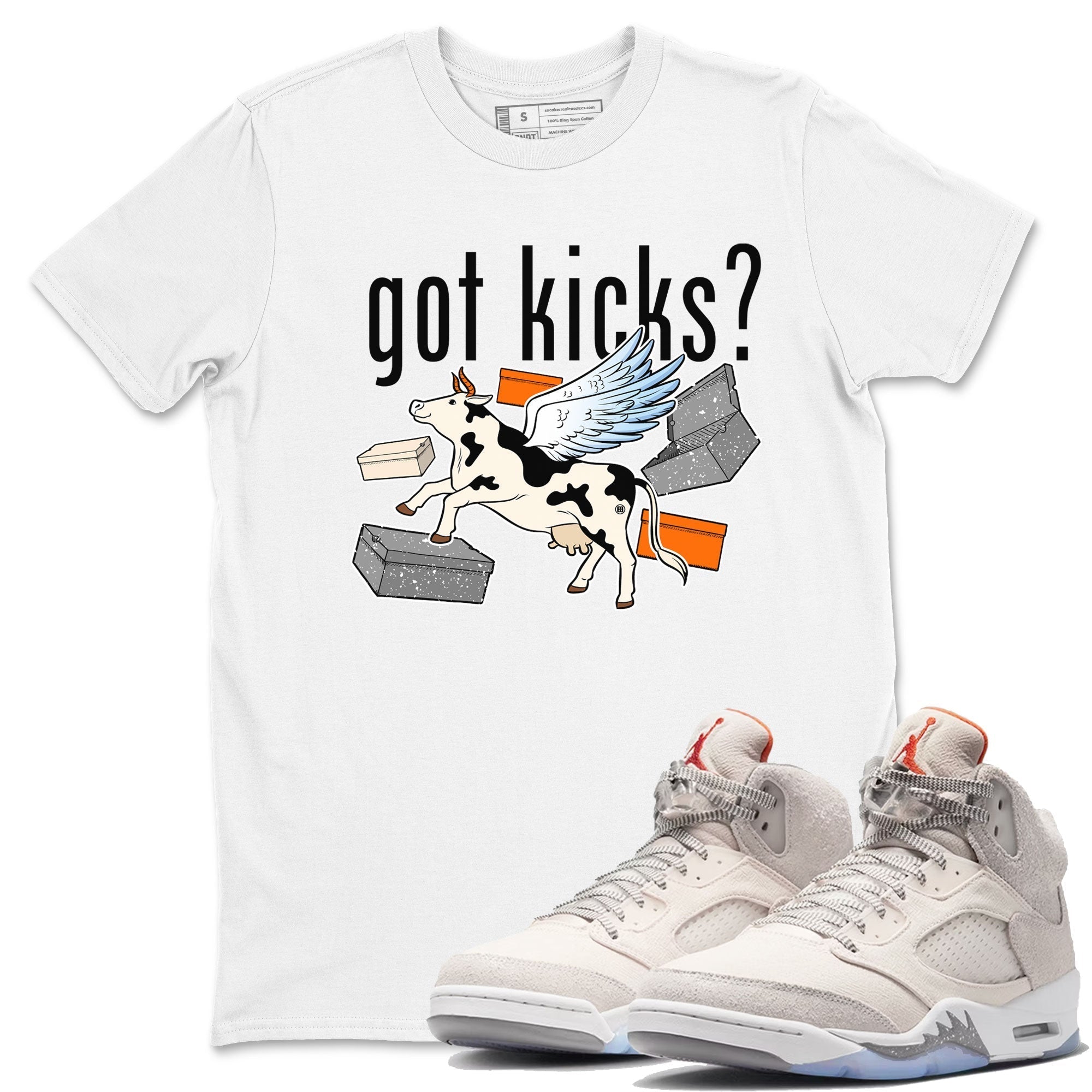 Cow Got Kicks snkmatch Tees - Air Jordan 5 Craft