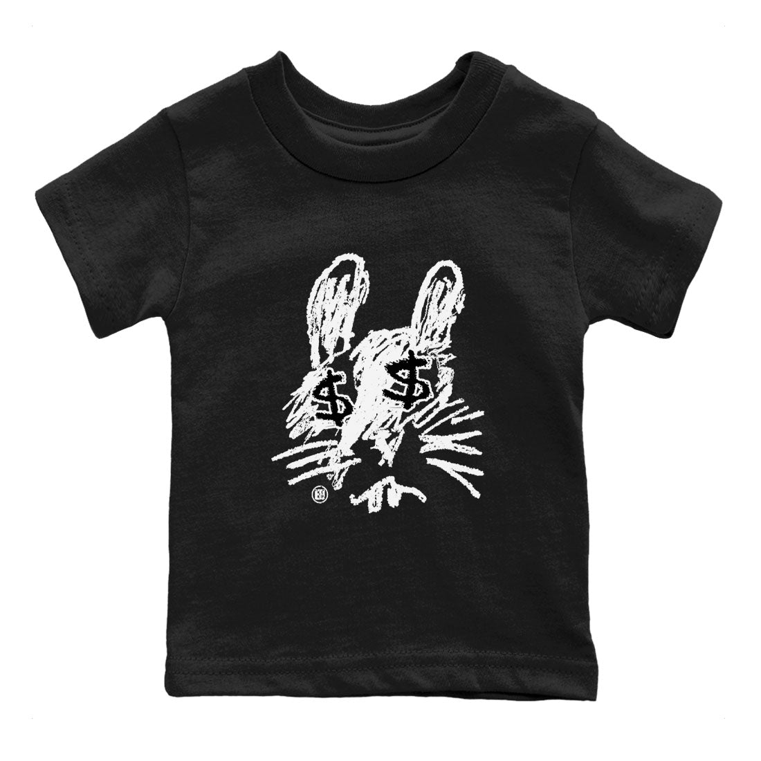 Crayon Bunny snkmatch Tees Kids - Air Jordan 1 Black White