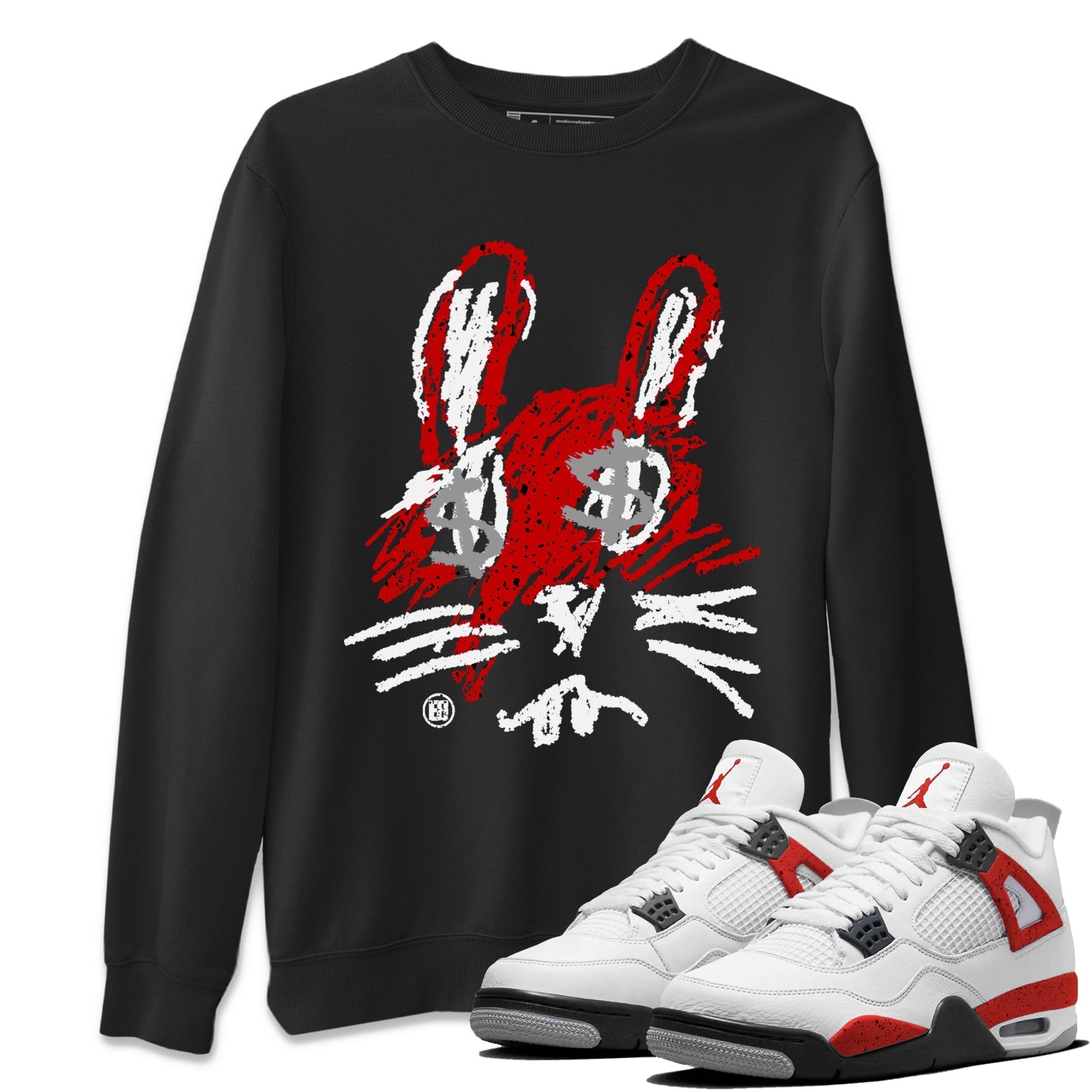 Crayon Bunny Unisex Tops - Air Jordan 4 Red Cement