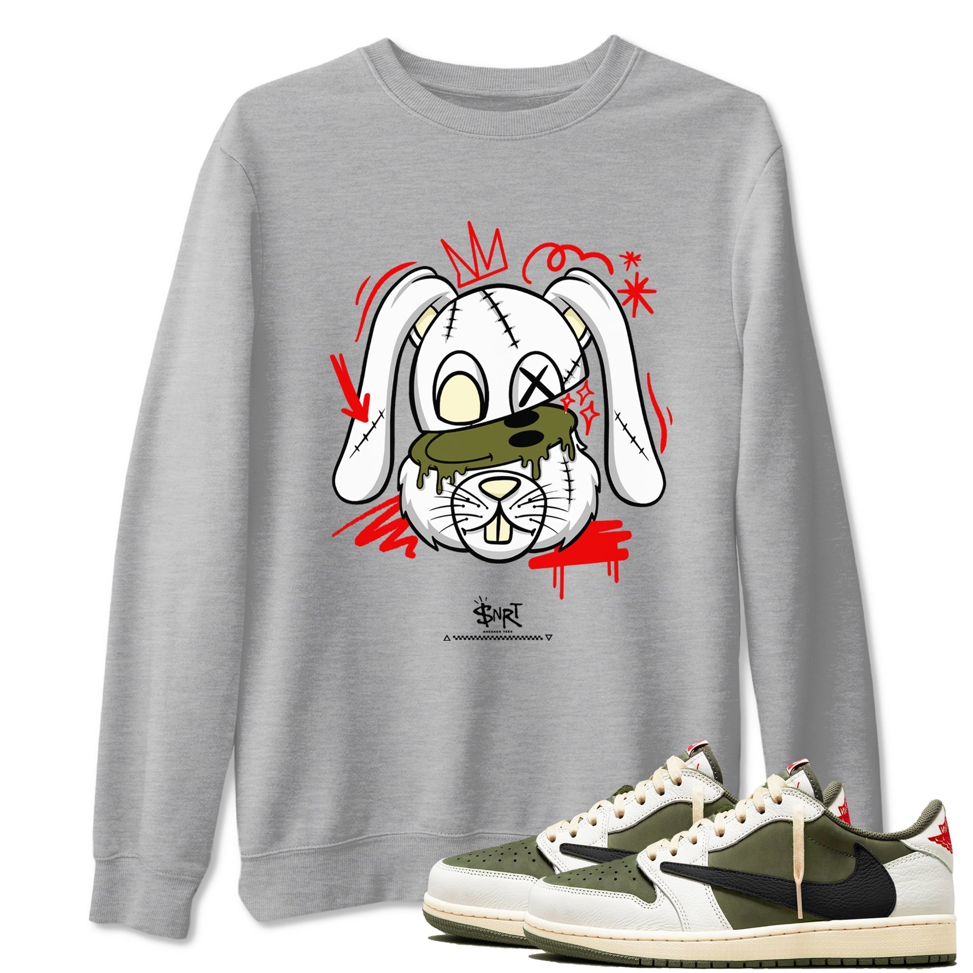 Crazy Bunny snkmatch Tees - Air Jordan 1 Travis Scott Medium Olive