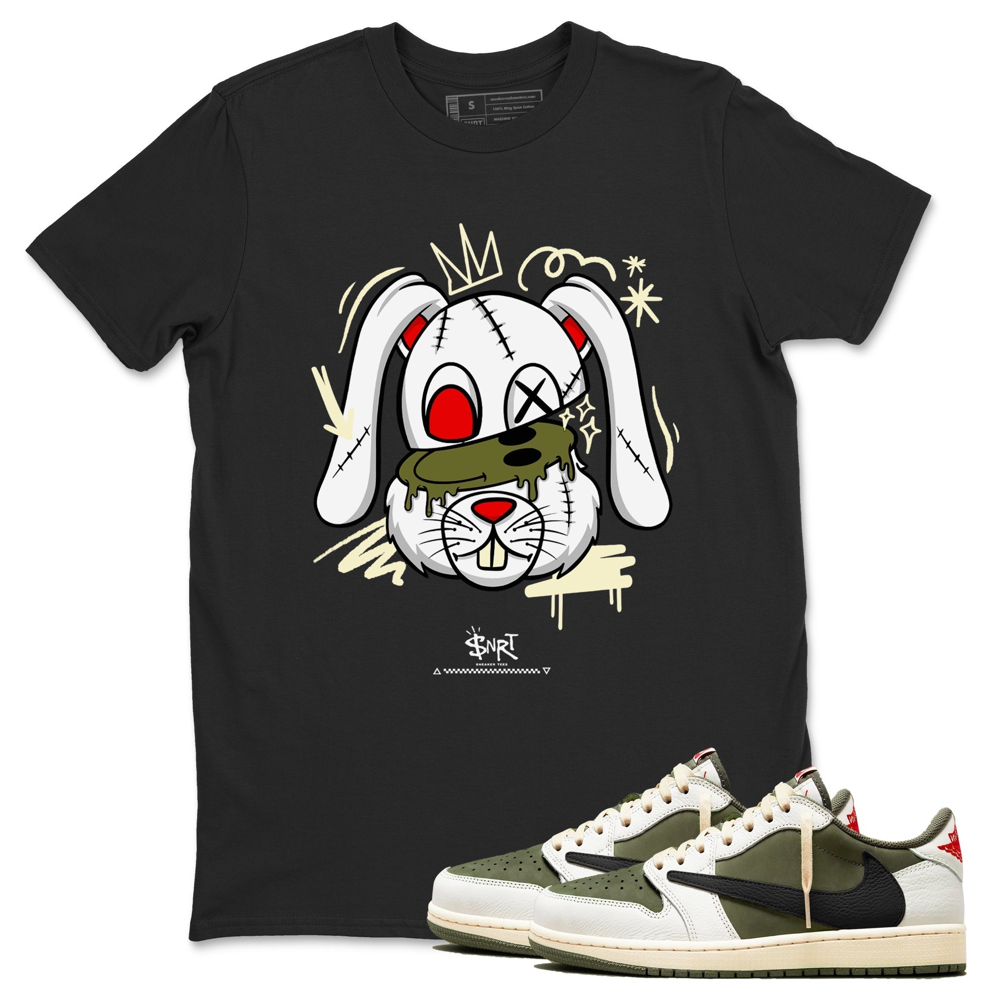 Crazy Bunny snkmatch Tees - Air Jordan 1 Travis Scott Medium Olive