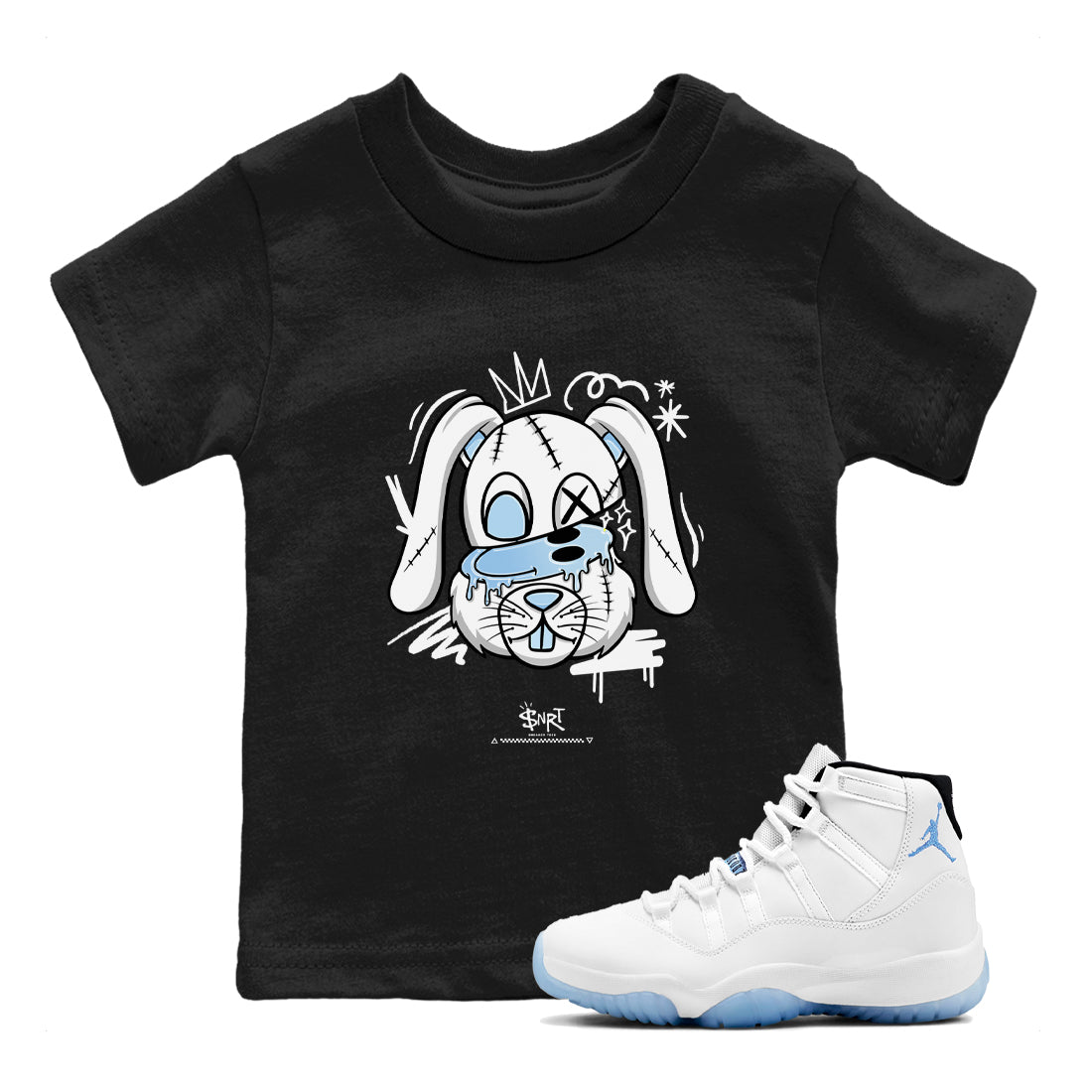 Crazy Bunny snkmatch Tees Kids - Air Jordan 11 Retro Legend Blue