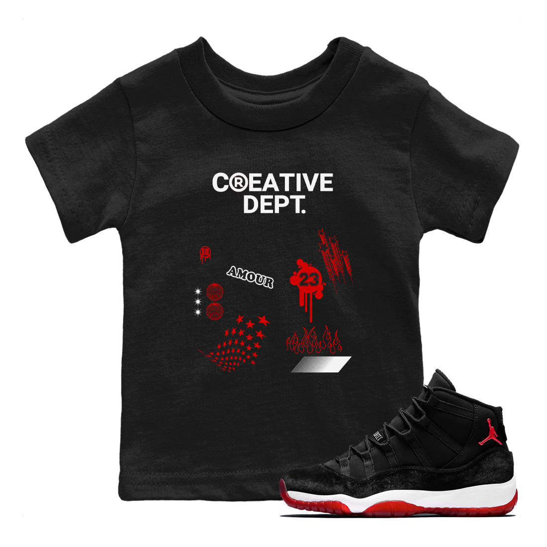 Creative Dept snkmatch Tees Kids - Air Jordan 11 Bred Velvet