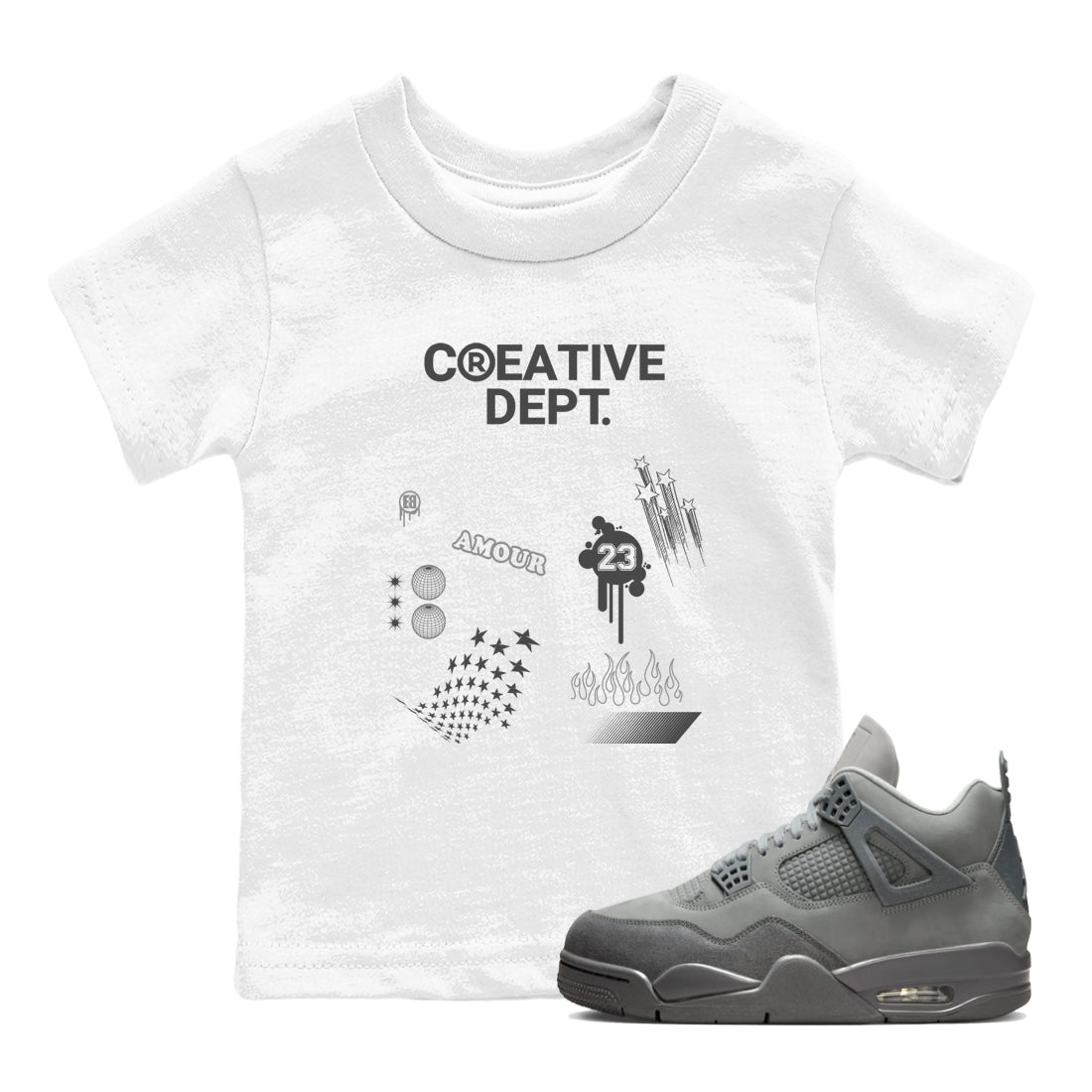 Creative Dept snkmatch Tees Kids - Air Jordan 4 Wet Cement