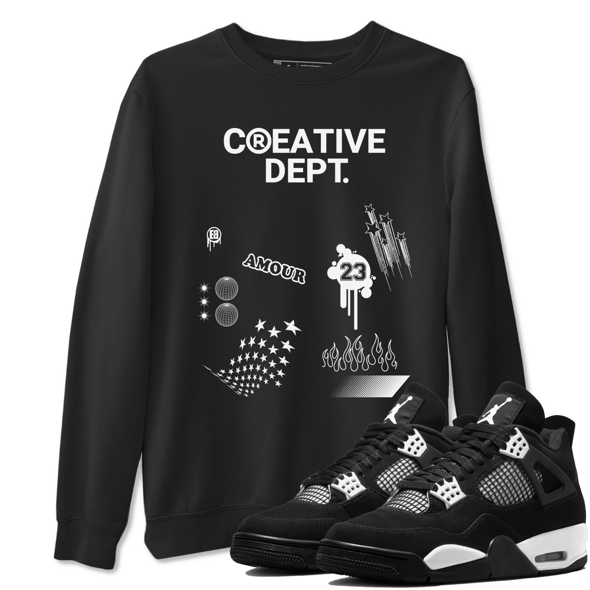 Creative Dept snkmatch Tees - Air Jordan 4 White Thunder