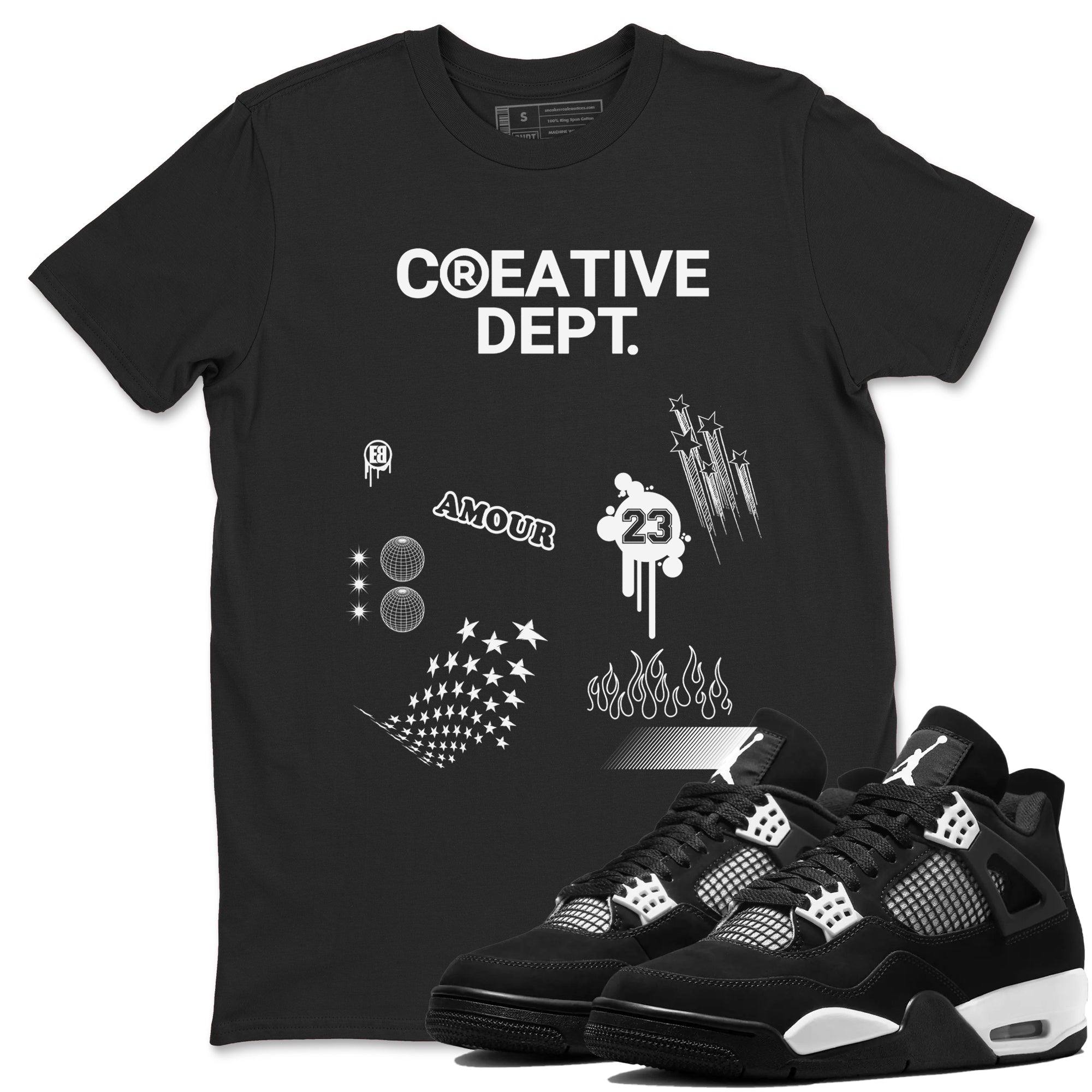 Creative Dept snkmatch Tees - Air Jordan 4 White Thunder