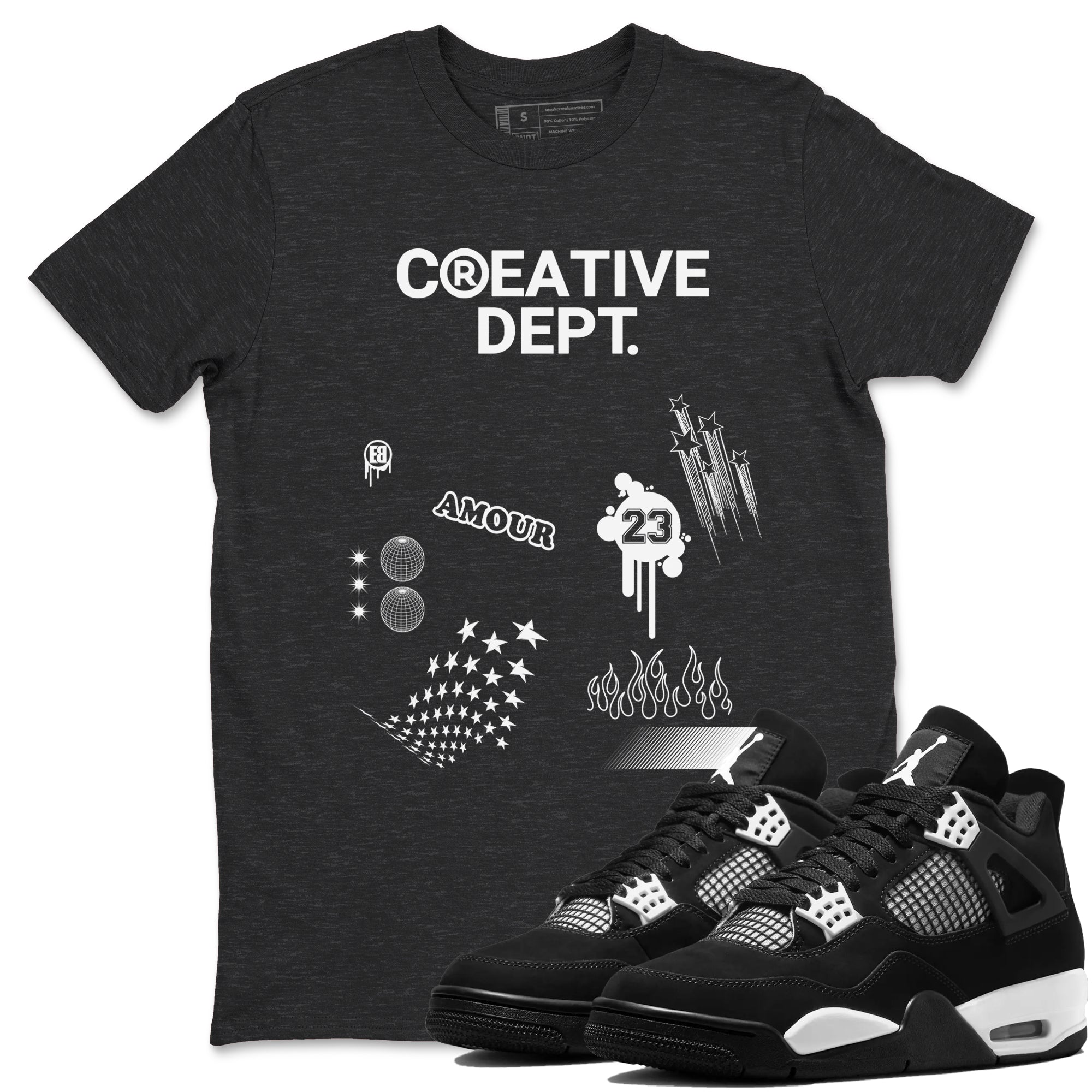 Creative Dept snkmatch Tees - Air Jordan 4 White Thunder