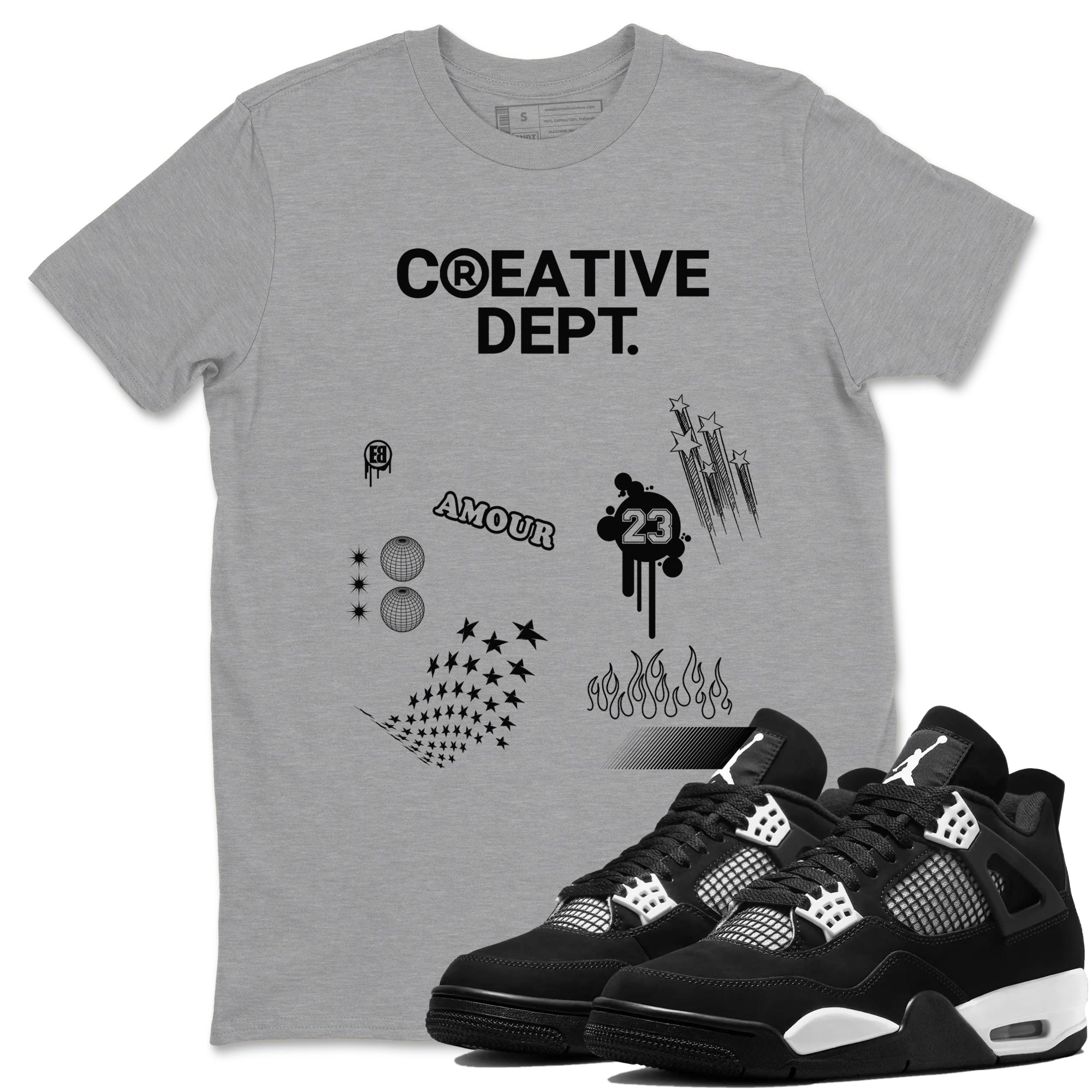 Creative Dept snkmatch Tees - Air Jordan 4 White Thunder