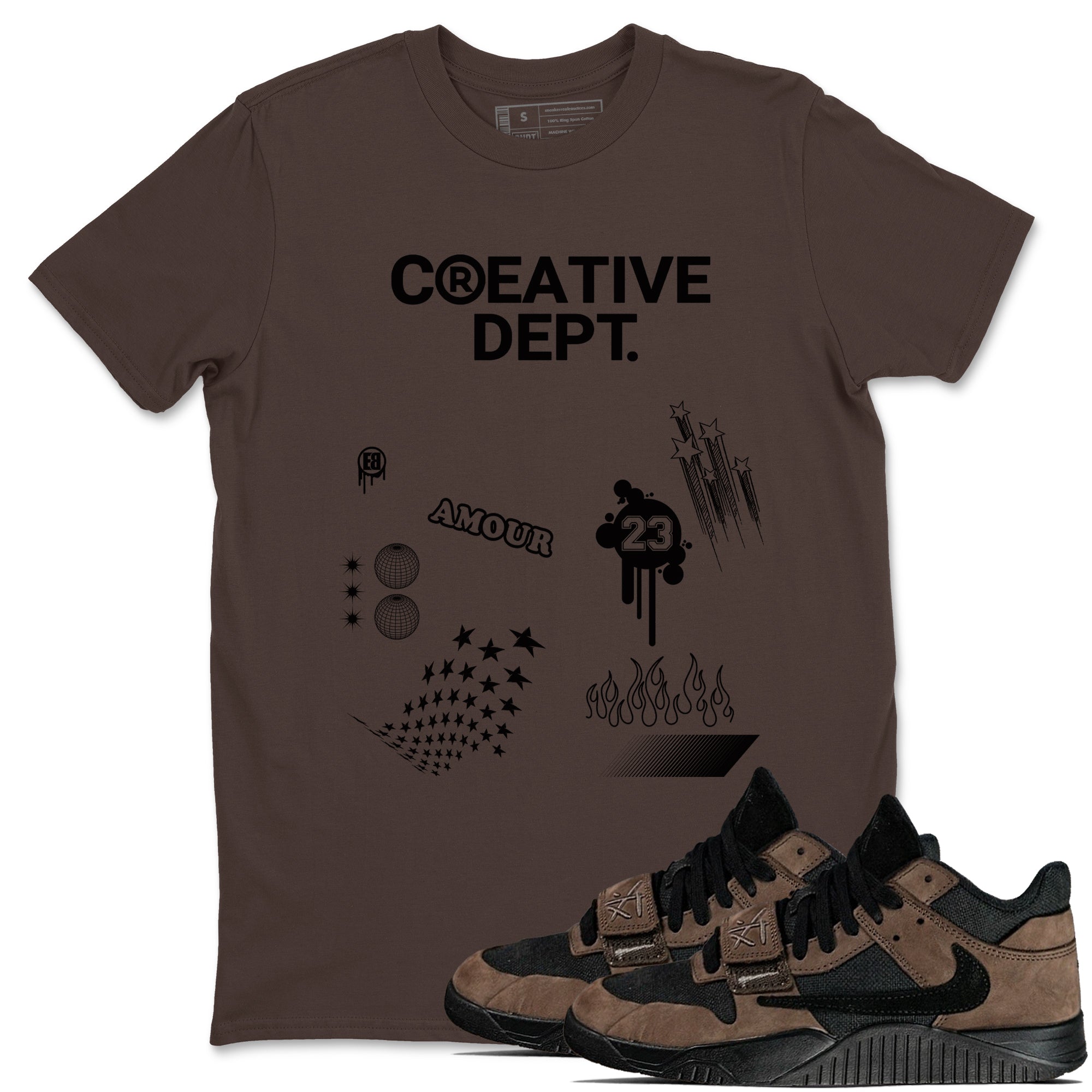 Creative Dept snkmatch Tees - Jordan Jumpman Jack Travis Scott Dark Mocha