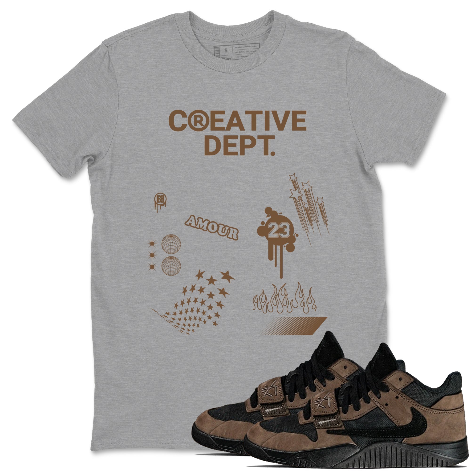 Creative Dept snkmatch Tees - Jordan Jumpman Jack Travis Scott Dark Mocha