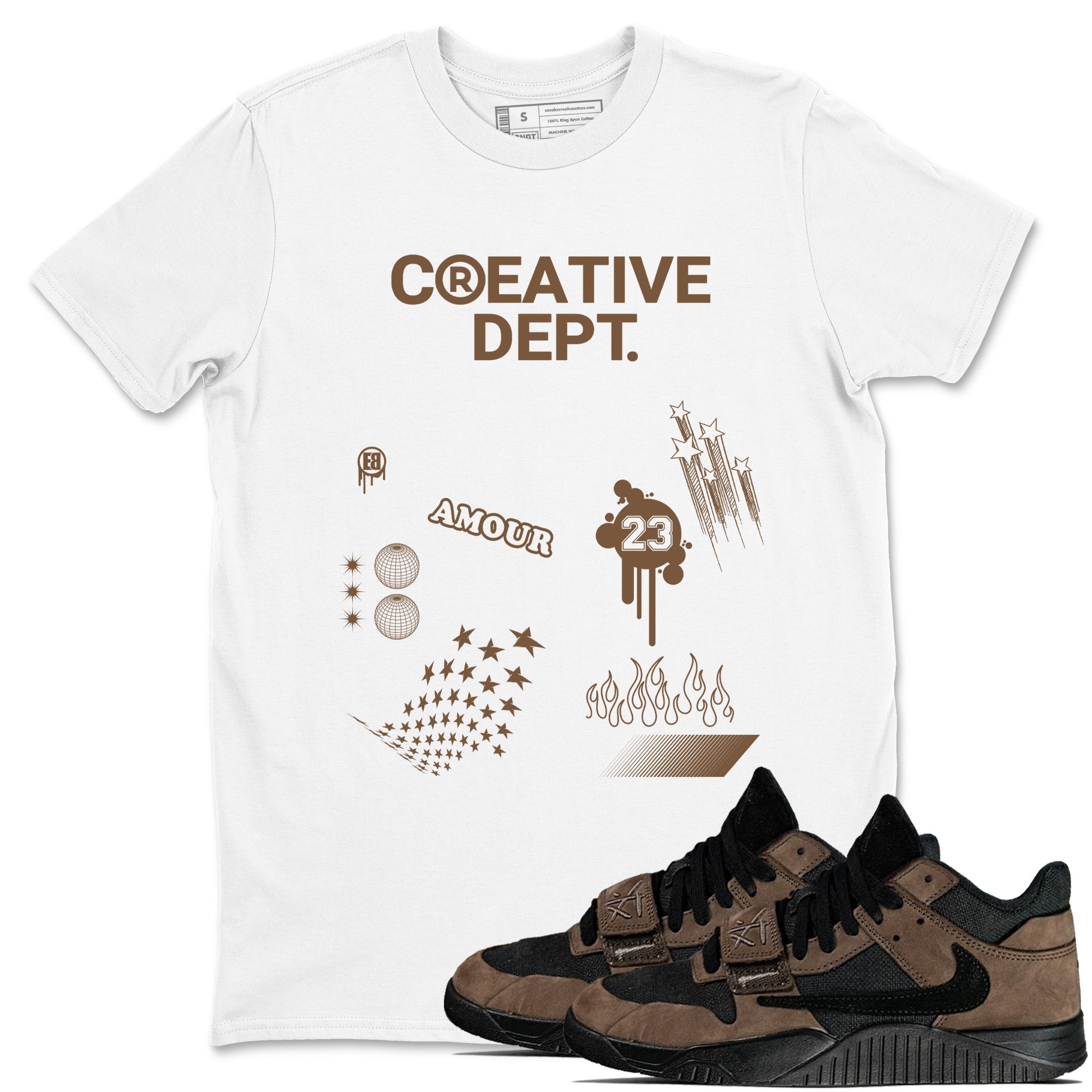 Creative Dept snkmatch Tees - Jordan Jumpman Jack Travis Scott Dark Mocha