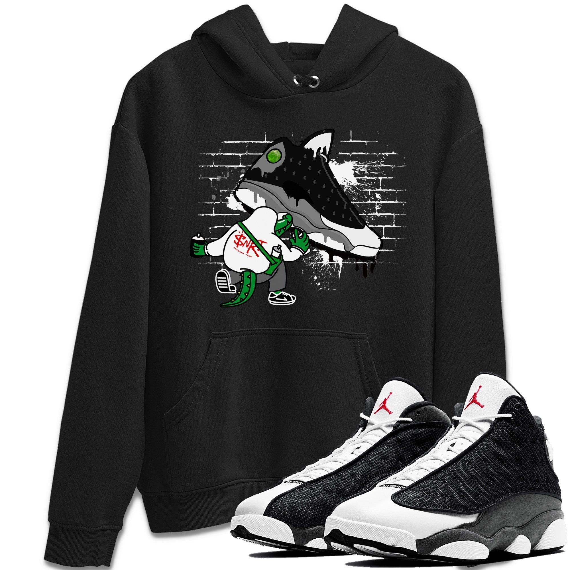 Crocodile Artist Unisex Tops - Air Jordan 13 Black Flint