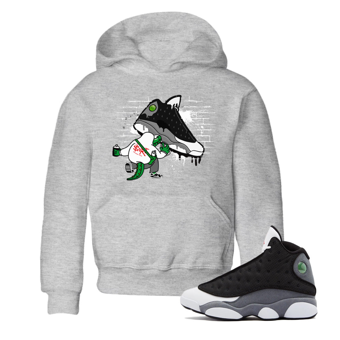 Crocodile Artist Kids Tops - Air Jordan 13 Black Flint