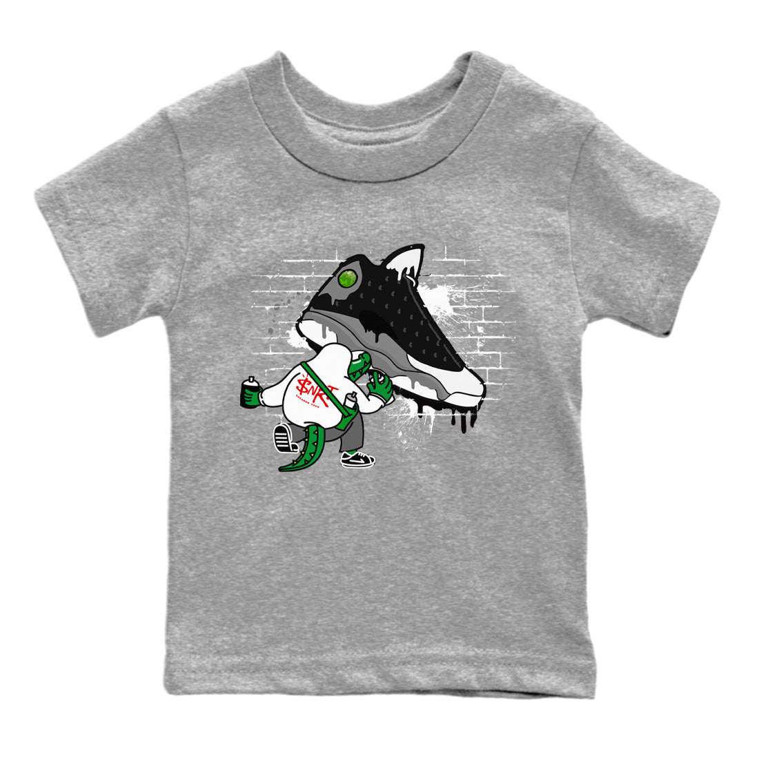 Crocodile Artist Kids Tops - Air Jordan 13 Black Flint