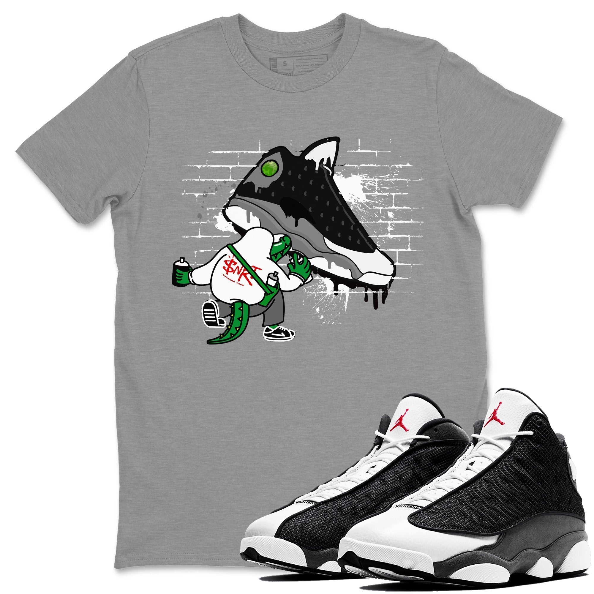 Crocodile Artist Unisex Tops - Air Jordan 13 Black Flint