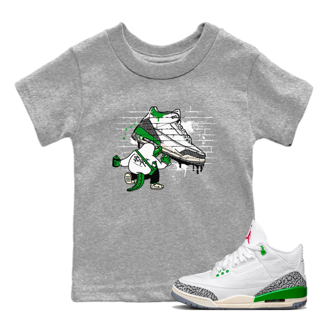 Crocodile Artist Kids Tops - Air Jordan 3 Lucky Green
