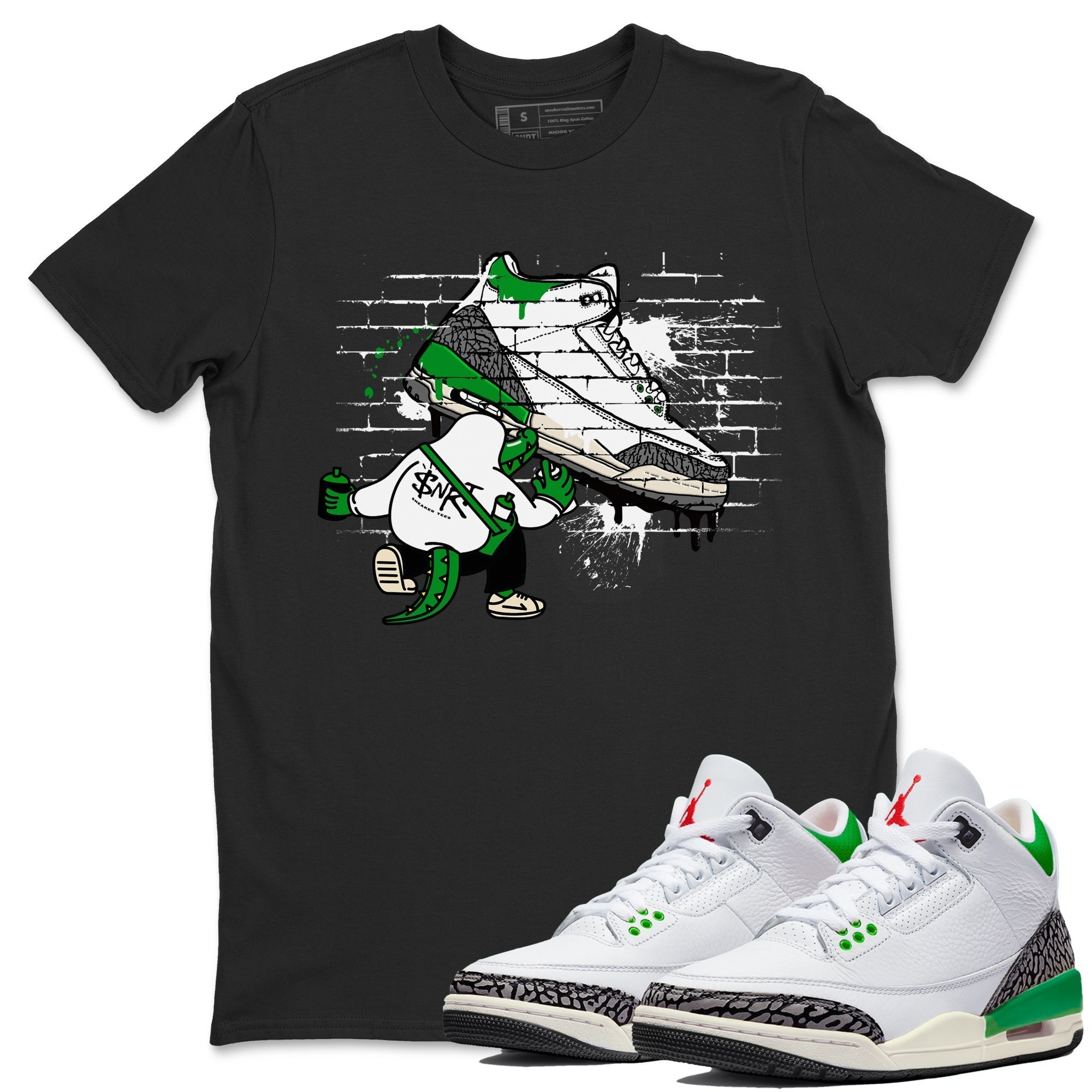 Crocodile Artist Unisex Tops - Air Jordan 3 Lucky Green