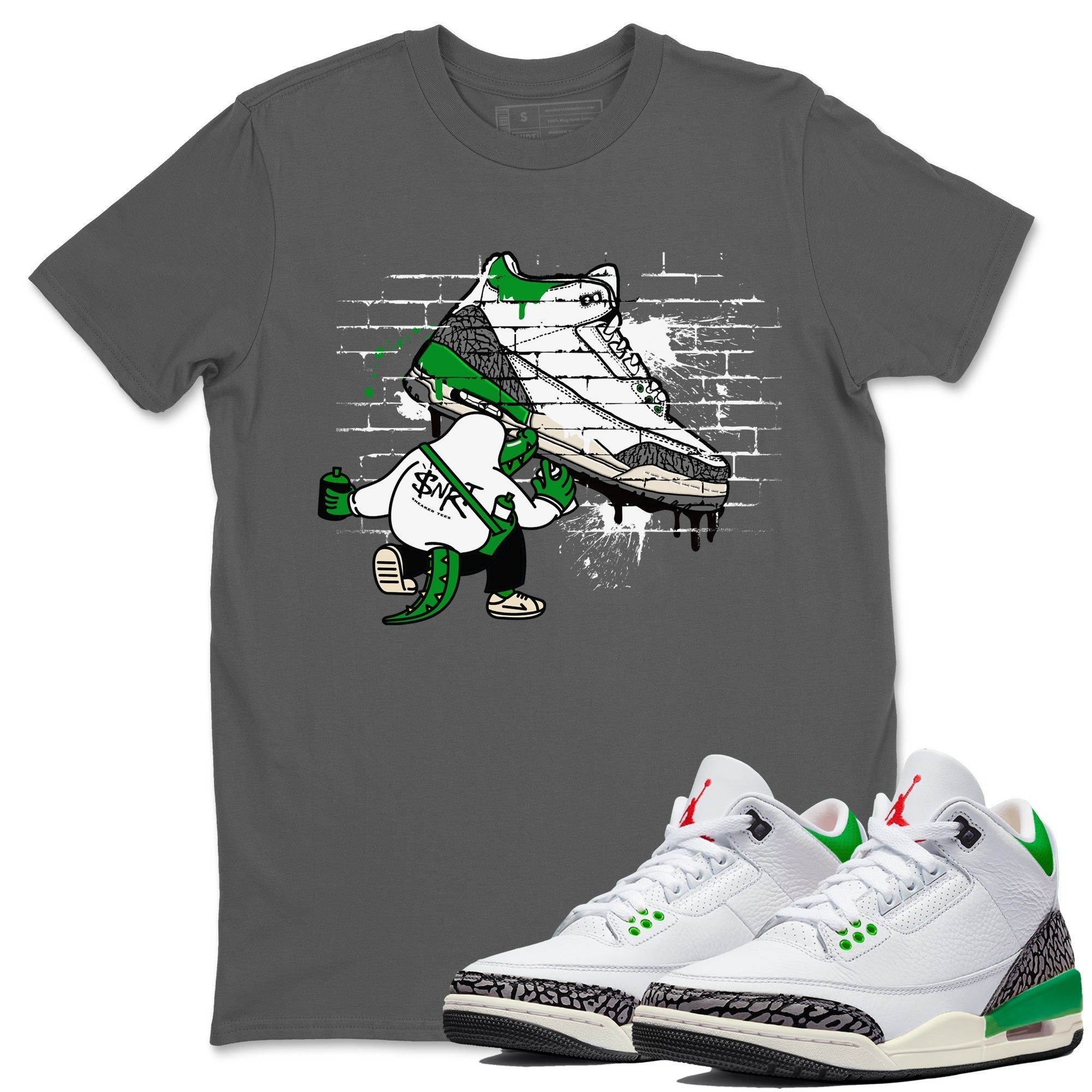 Crocodile Artist Unisex Tops - Air Jordan 3 Lucky Green